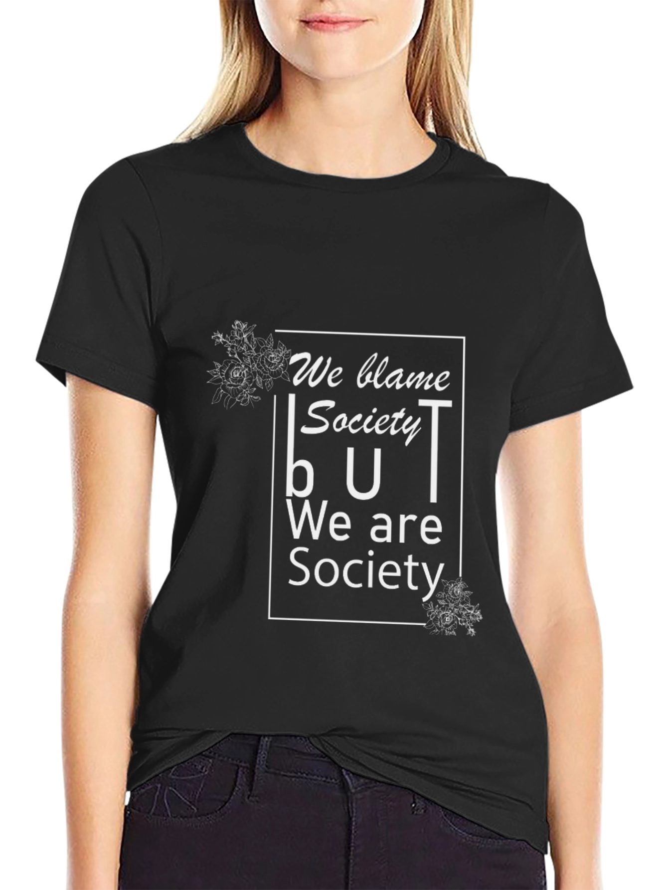 We Blame Society Graphic Tee - Black