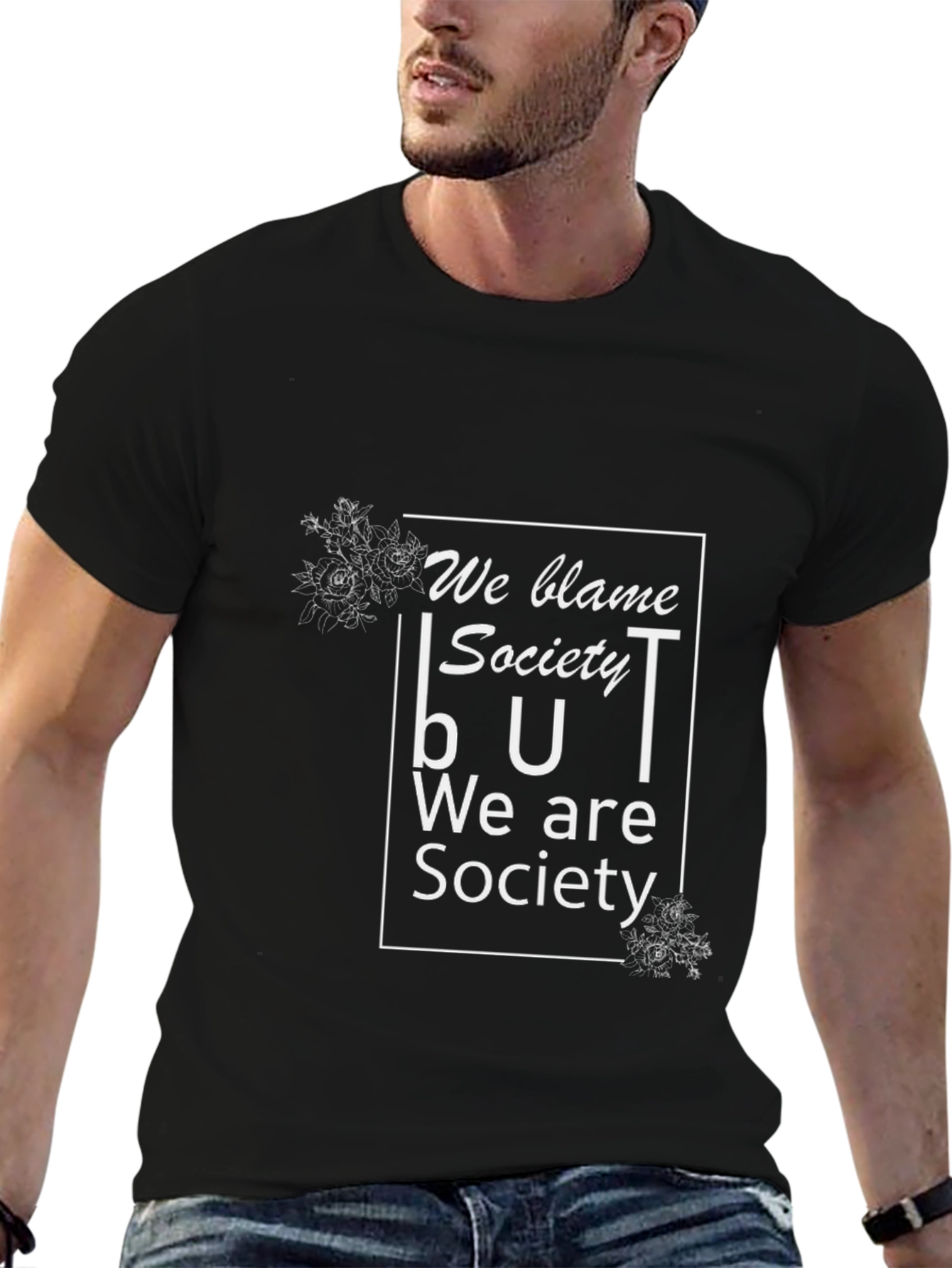 We Blame Society Graphic Tee - Black