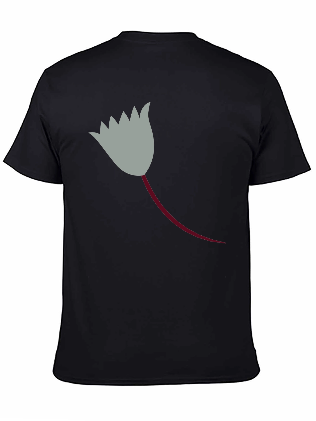 Black T-Shirt with Unique Flower Graphic