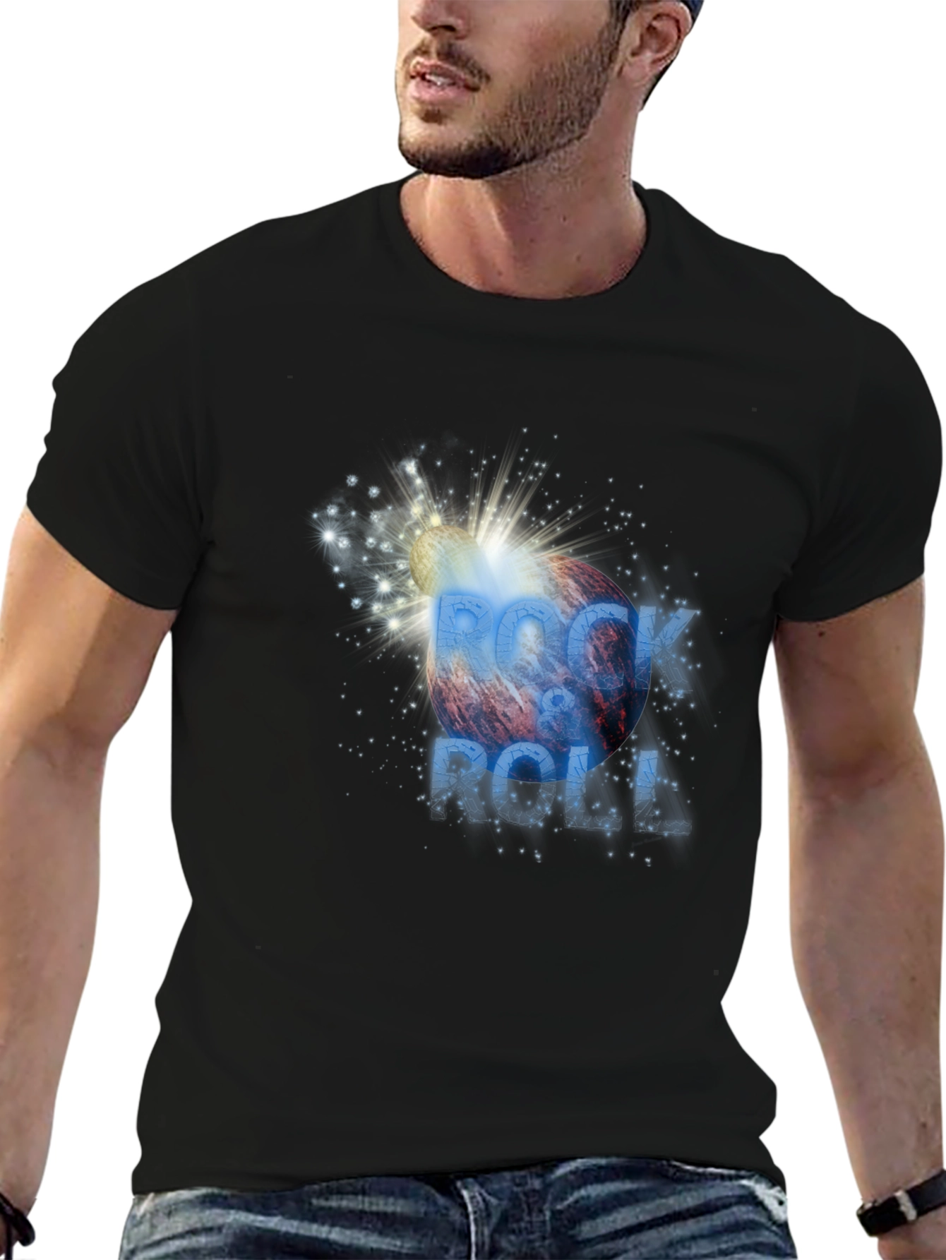 Rock & Roll Graphic Print T-Shirt