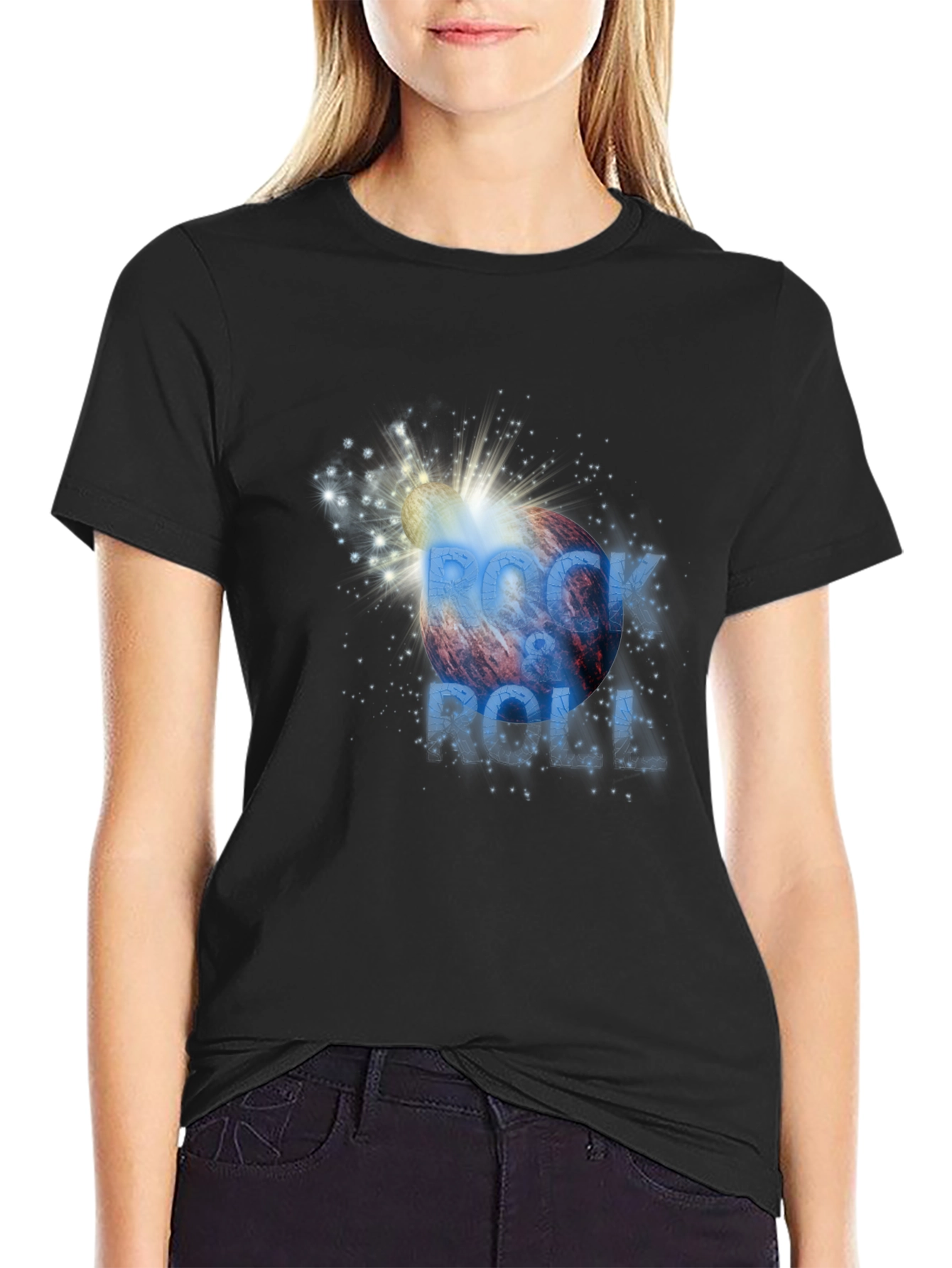Rock & Roll Graphic Print T-Shirt