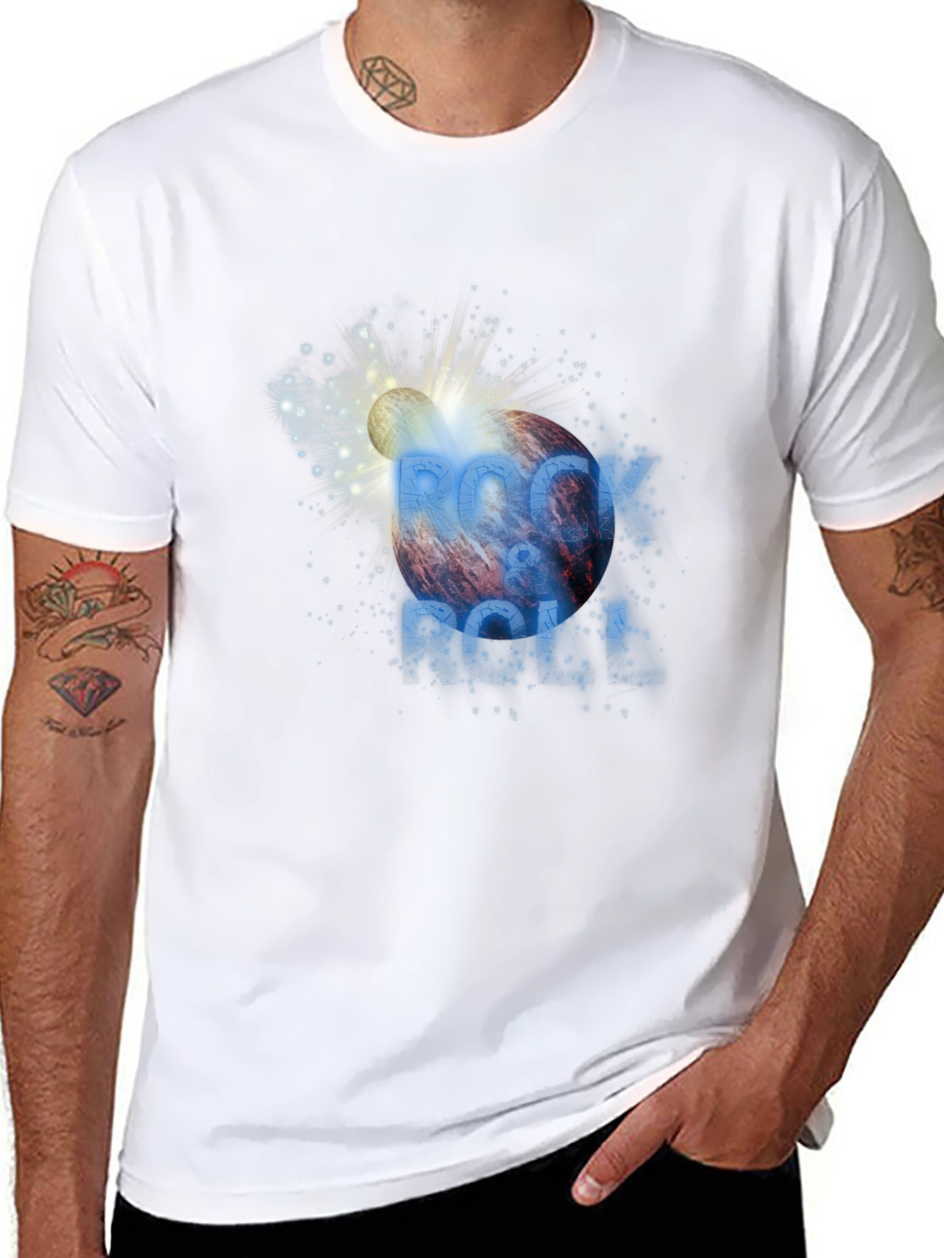 Rock & Roll Graphic Print T-Shirt