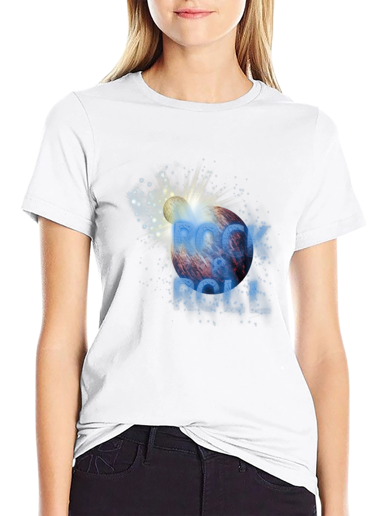 Rock & Roll Graphic Print T-Shirt