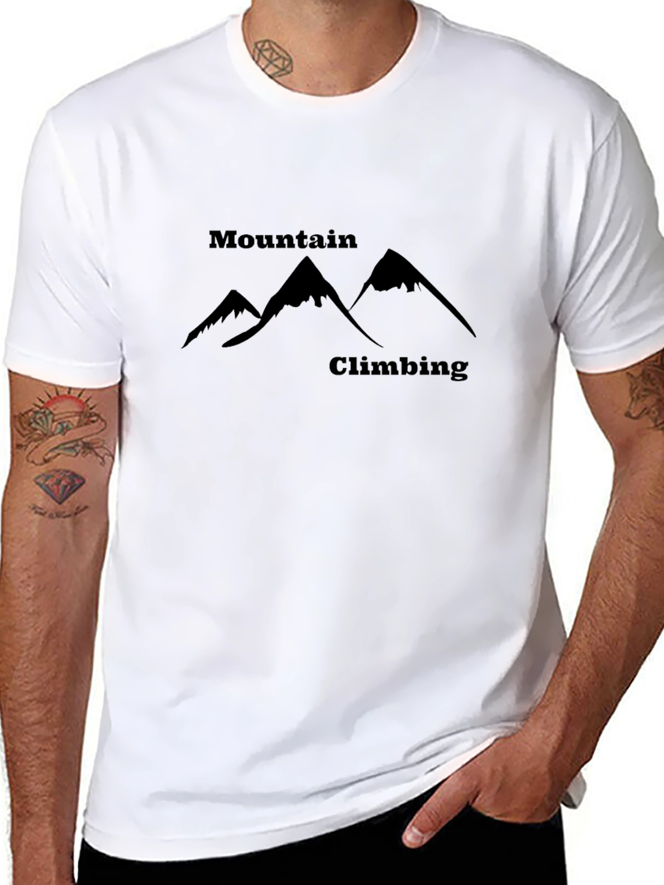 Mountain Climbing Graphic T-Shirt - Black