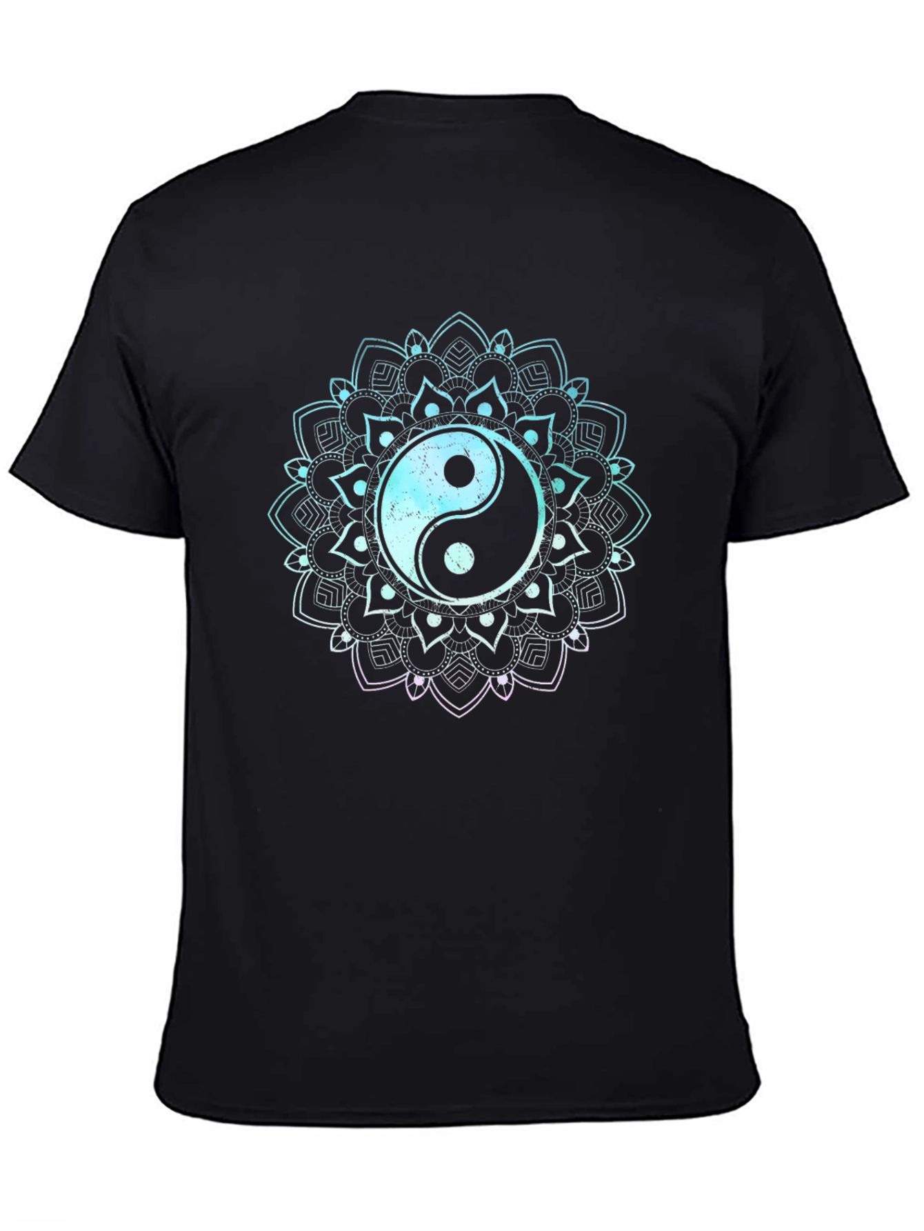 Yin Yang Mandala Graphic Tee - Black