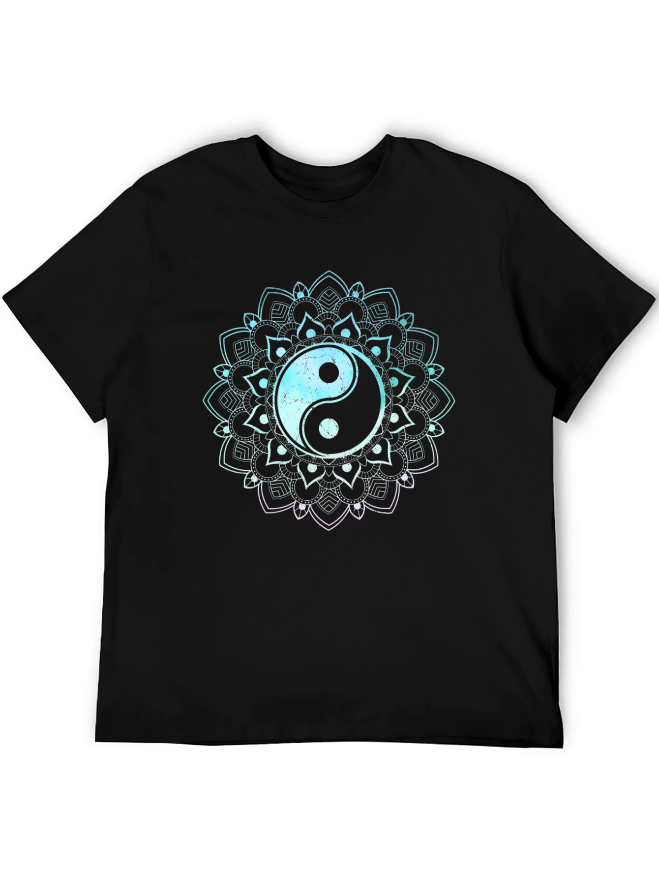 Yin Yang Mandala Graphic Tee - Black