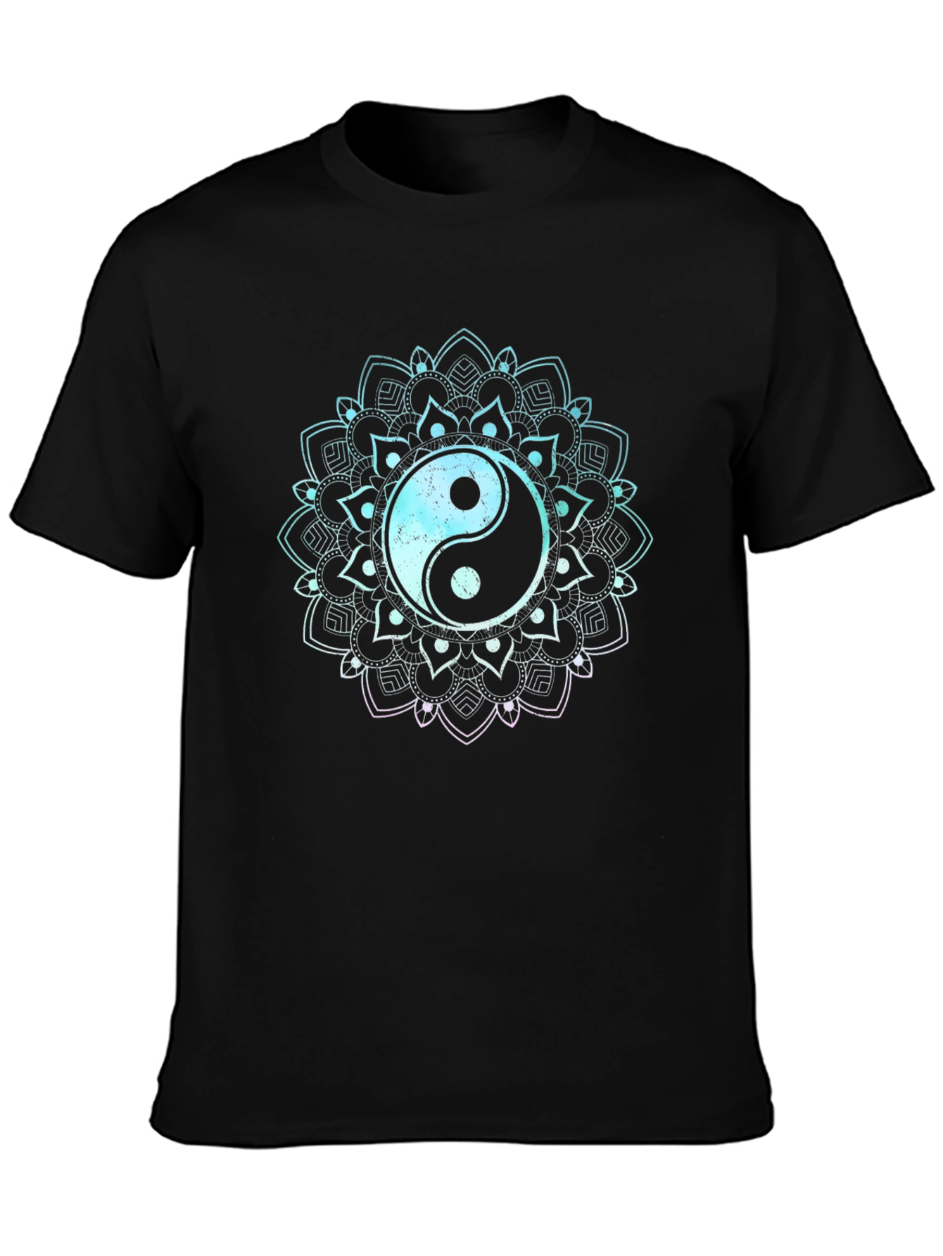 Yin Yang Mandala Graphic Tee - Black