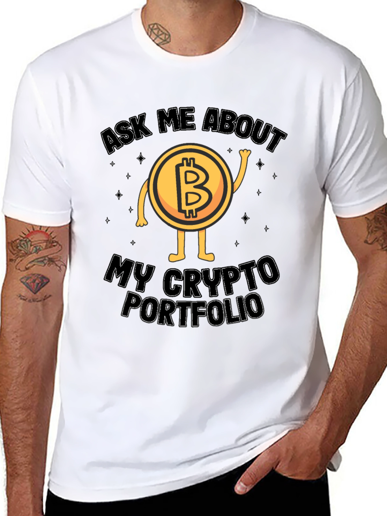 Bitcoin Crypto Portfolio T-Shirt - Ask Me About
