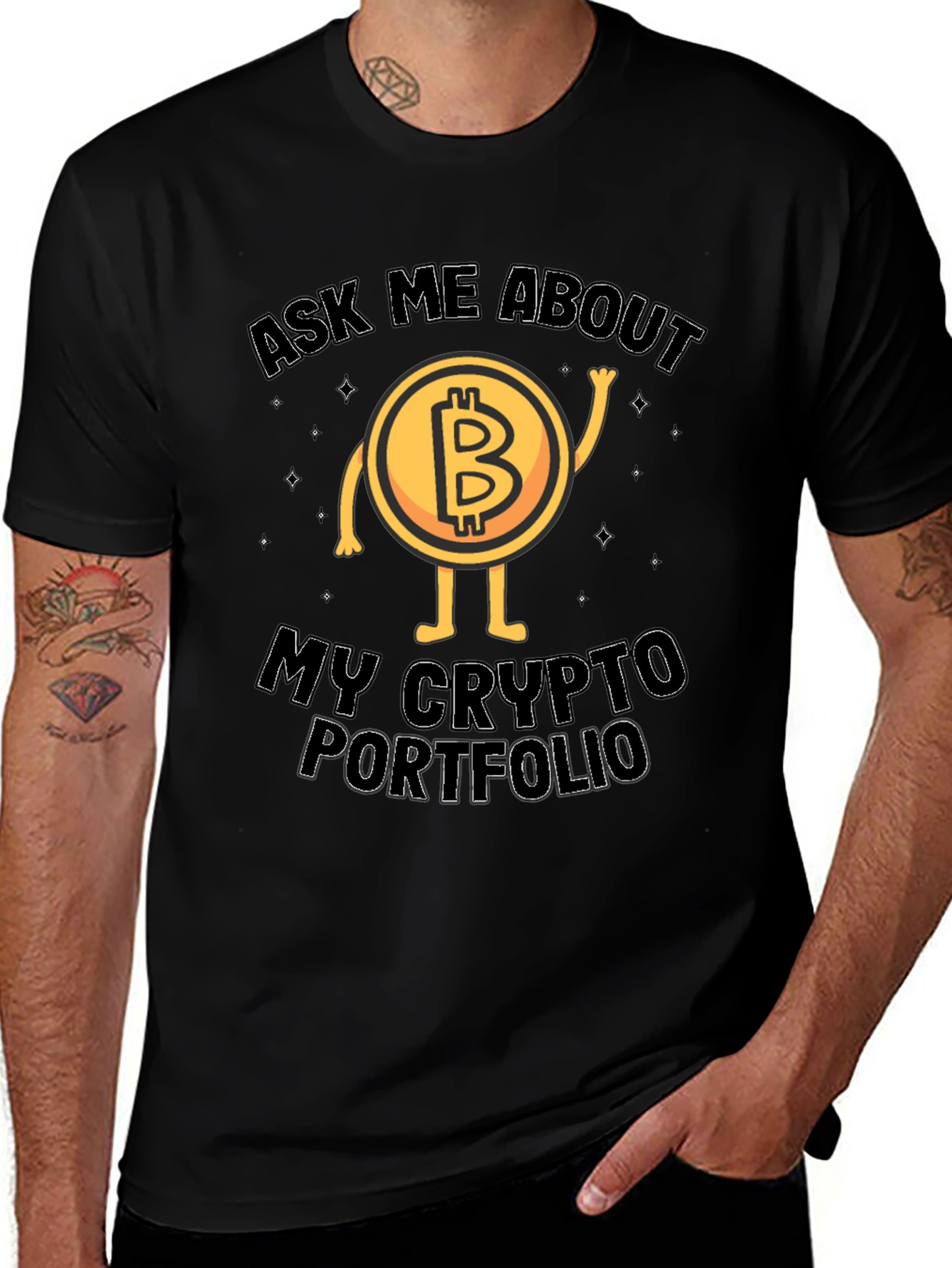 Bitcoin Crypto Portfolio T-Shirt - Ask Me About