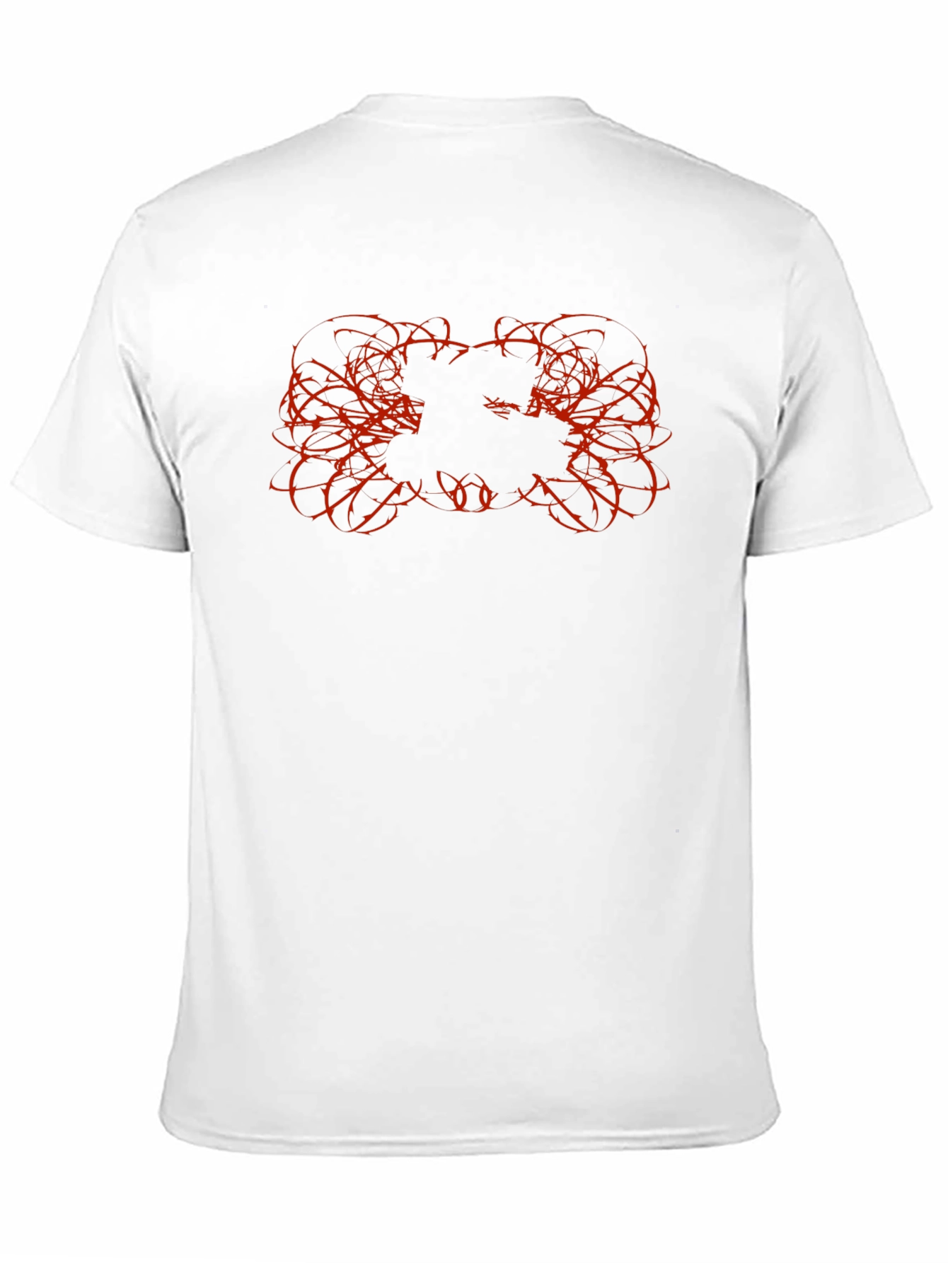 Mens Black Graphic Tee with Red Thorn Design