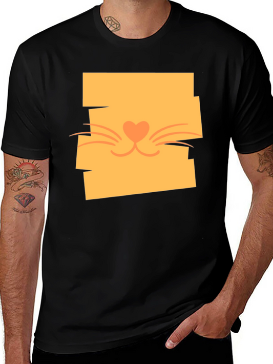 Cute Cat Face Graphic Tee - Stylish Casual Wear