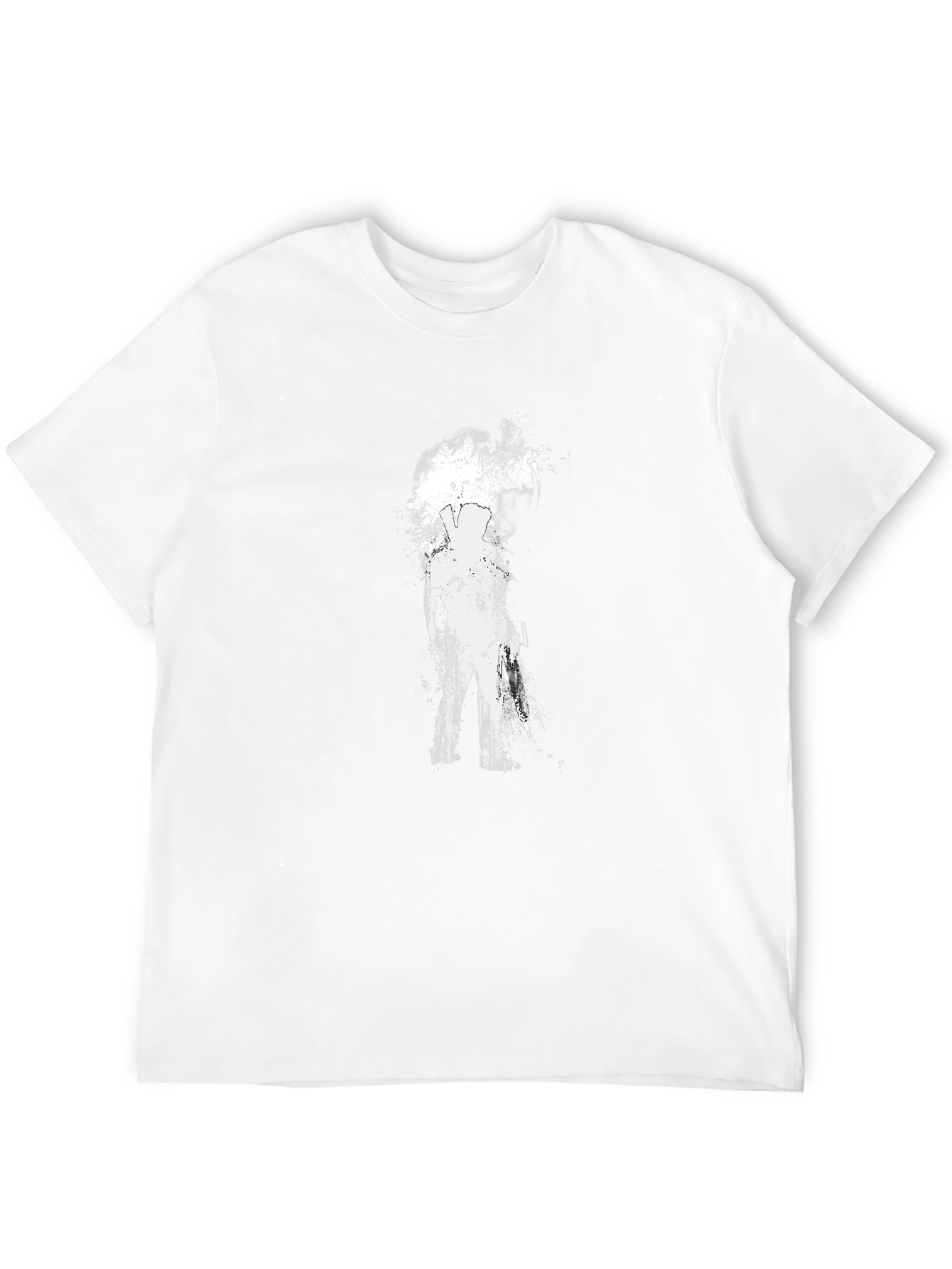 Mens Black T-Shirt with Abstract Silhouette Design
