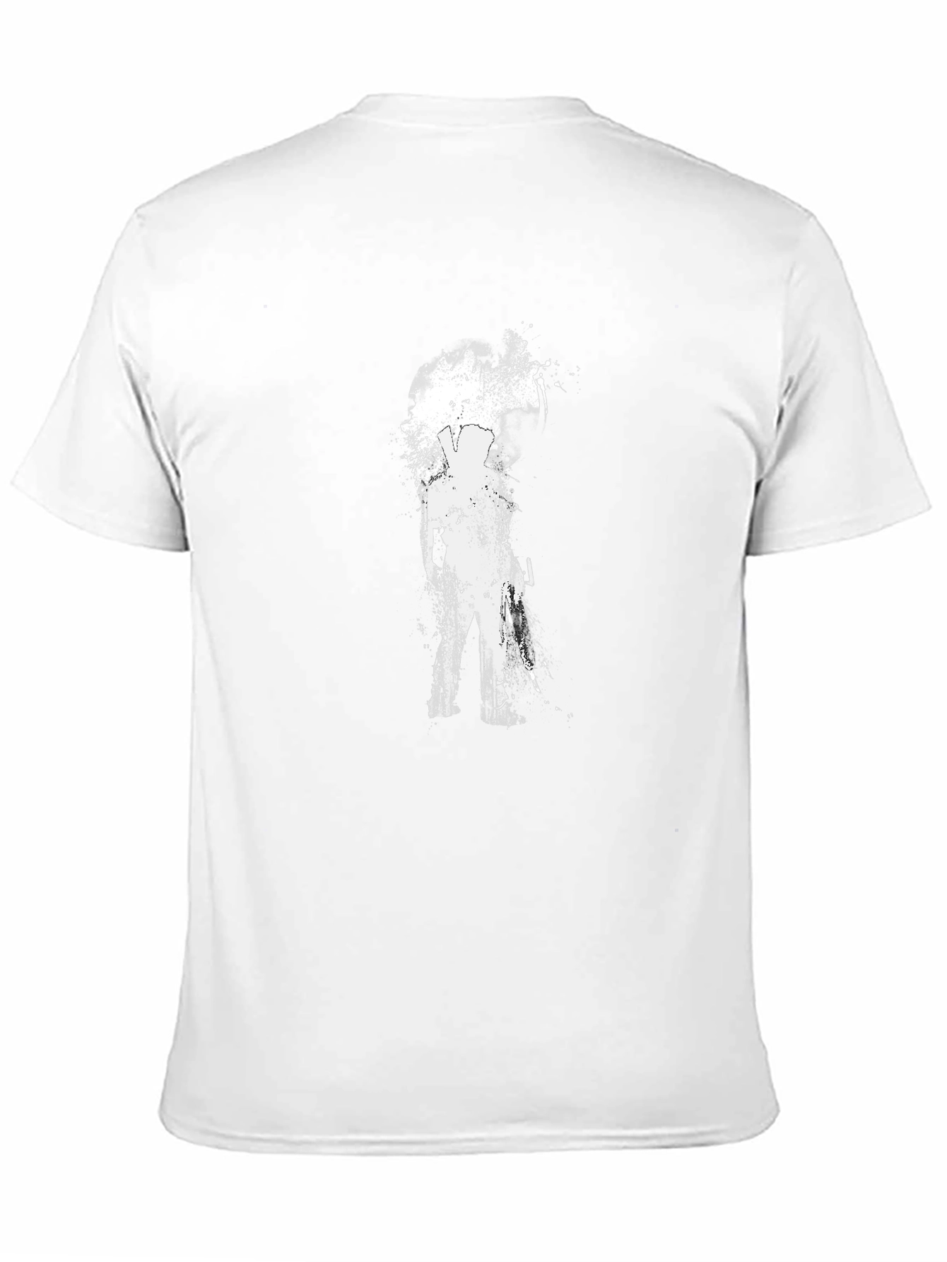 Mens Black T-Shirt with Abstract Silhouette Design