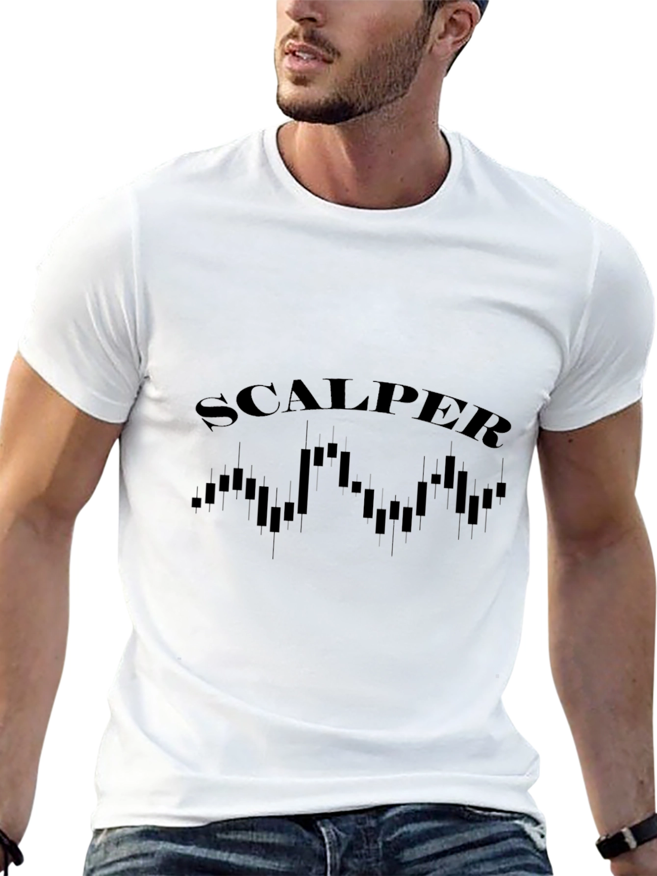Scalper Trader T-Shirt: Stock Market Candlestick Design