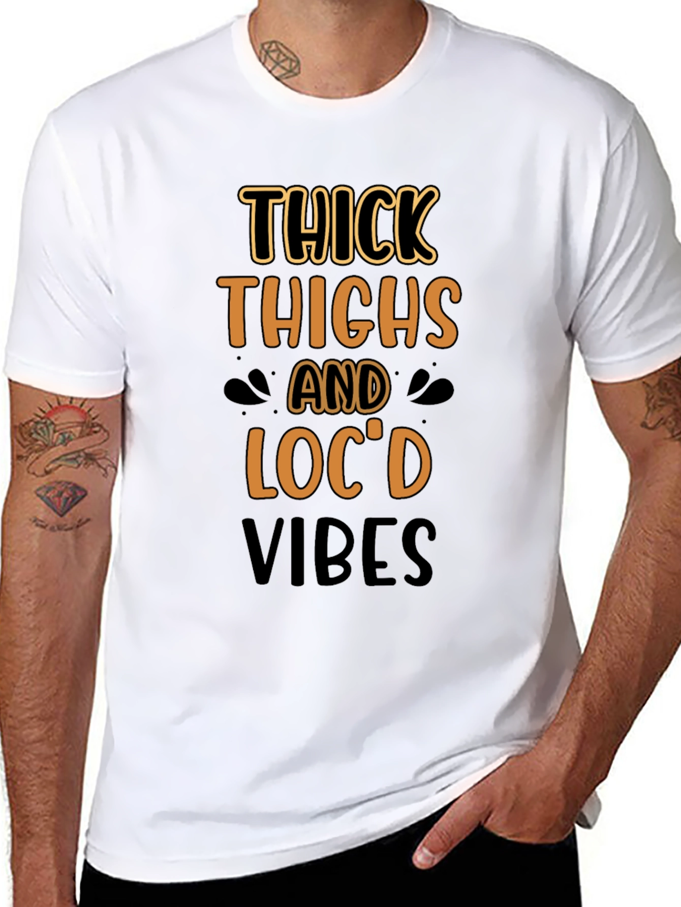 Thick Thighs Locd Vibes Black T-Shirt