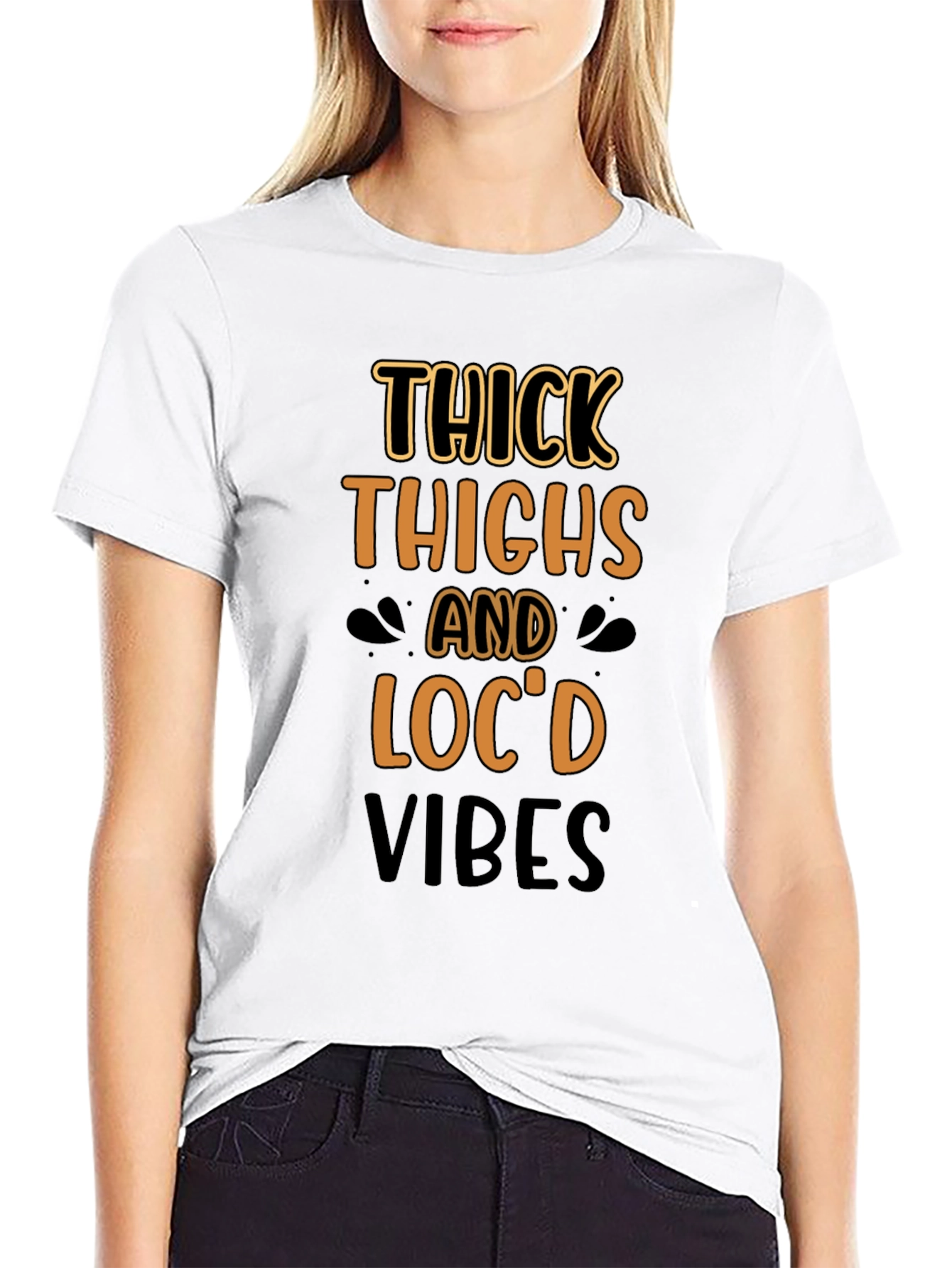 Thick Thighs Locd Vibes Black T-Shirt