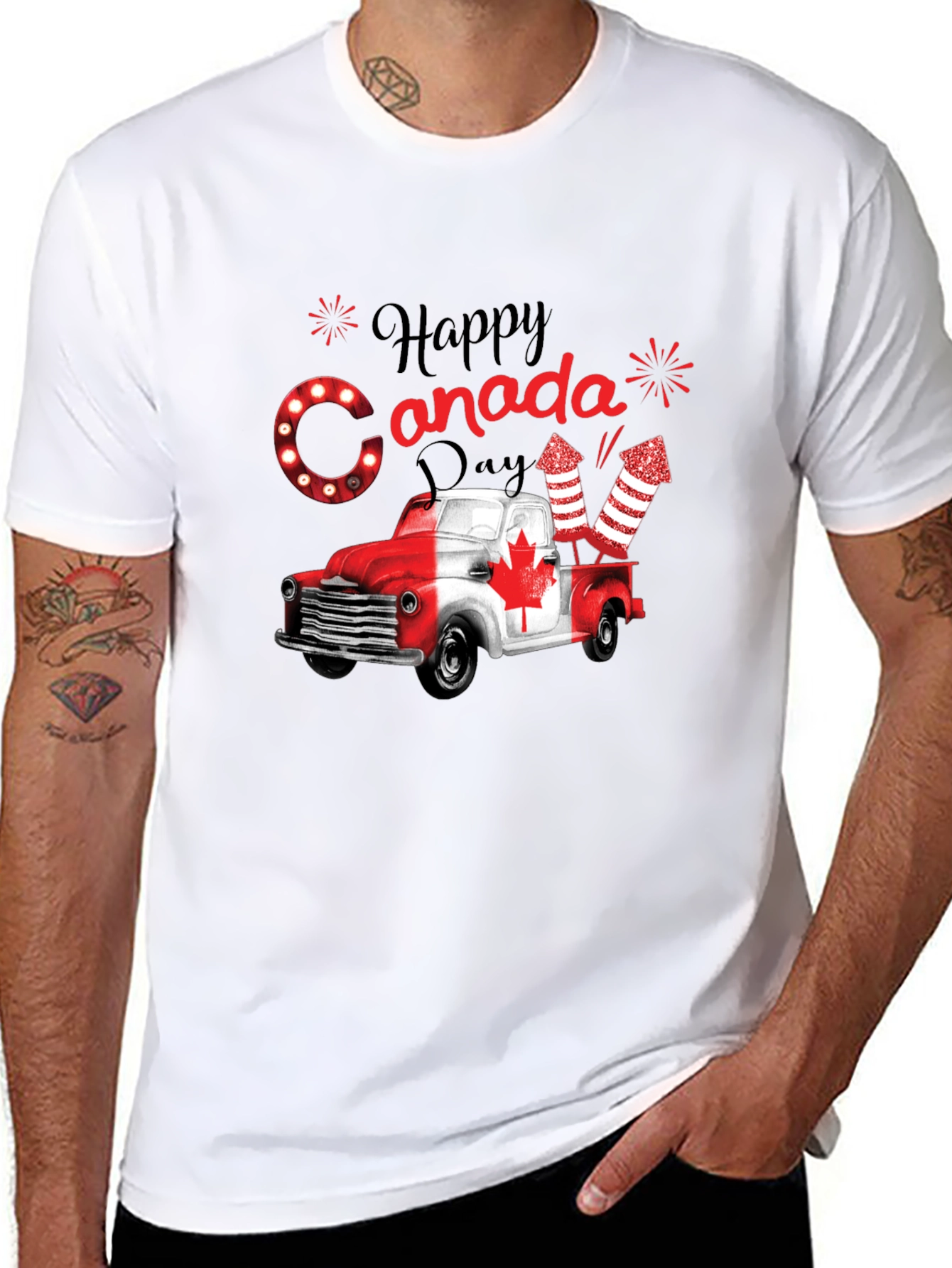 Happy Canada Day Truck Graphic T-Shirt