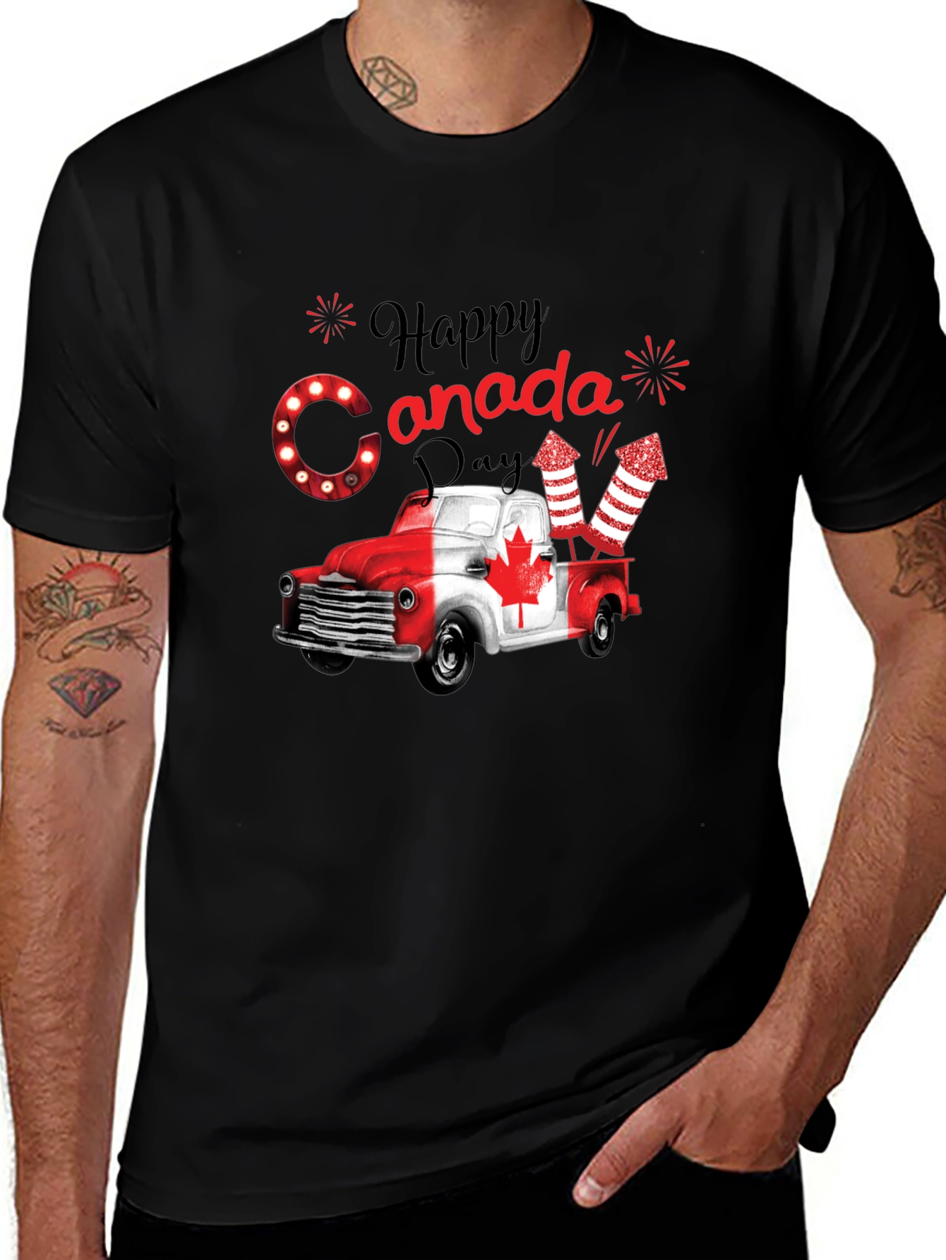 Happy Canada Day Truck Graphic T-Shirt