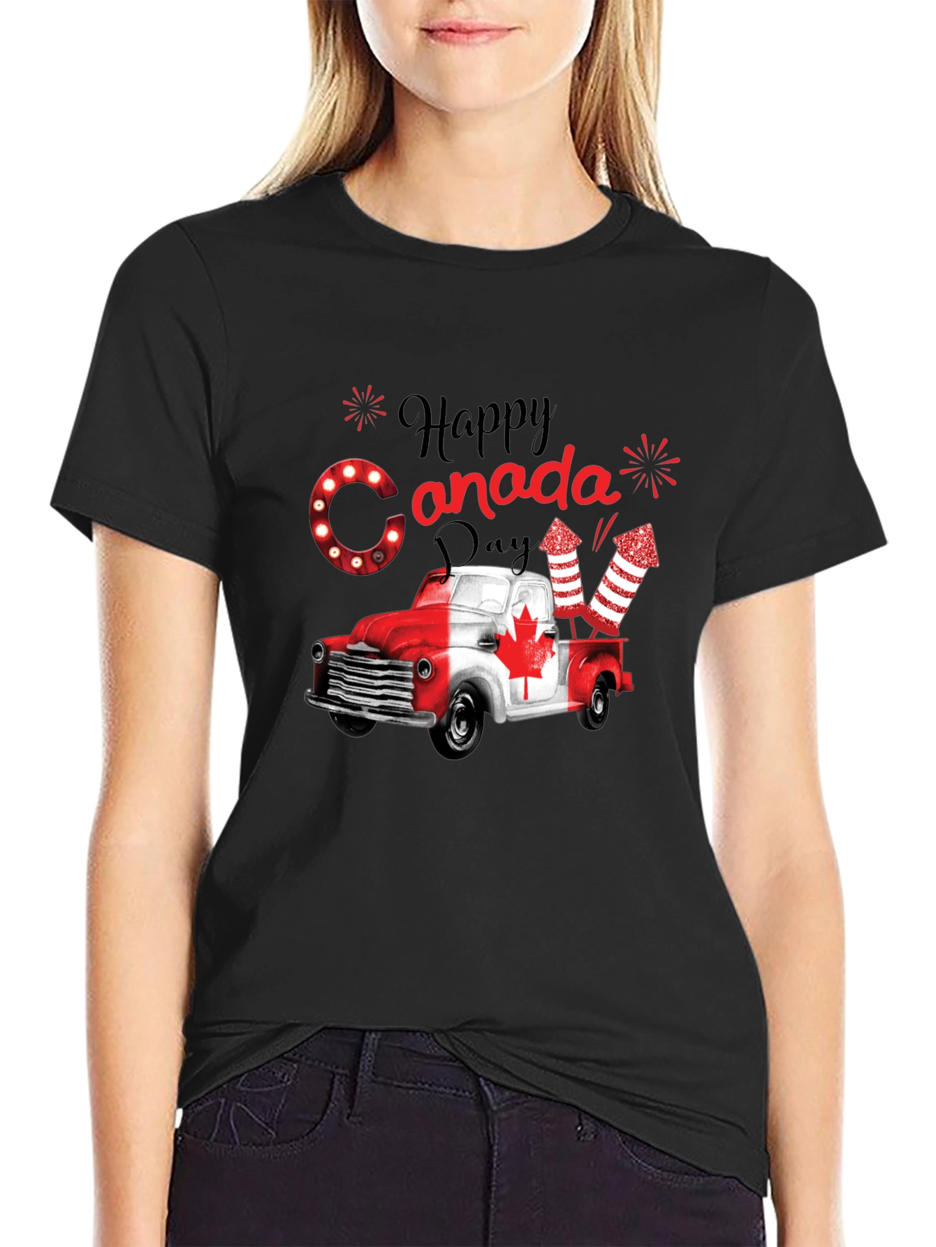 Happy Canada Day Truck Graphic T-Shirt