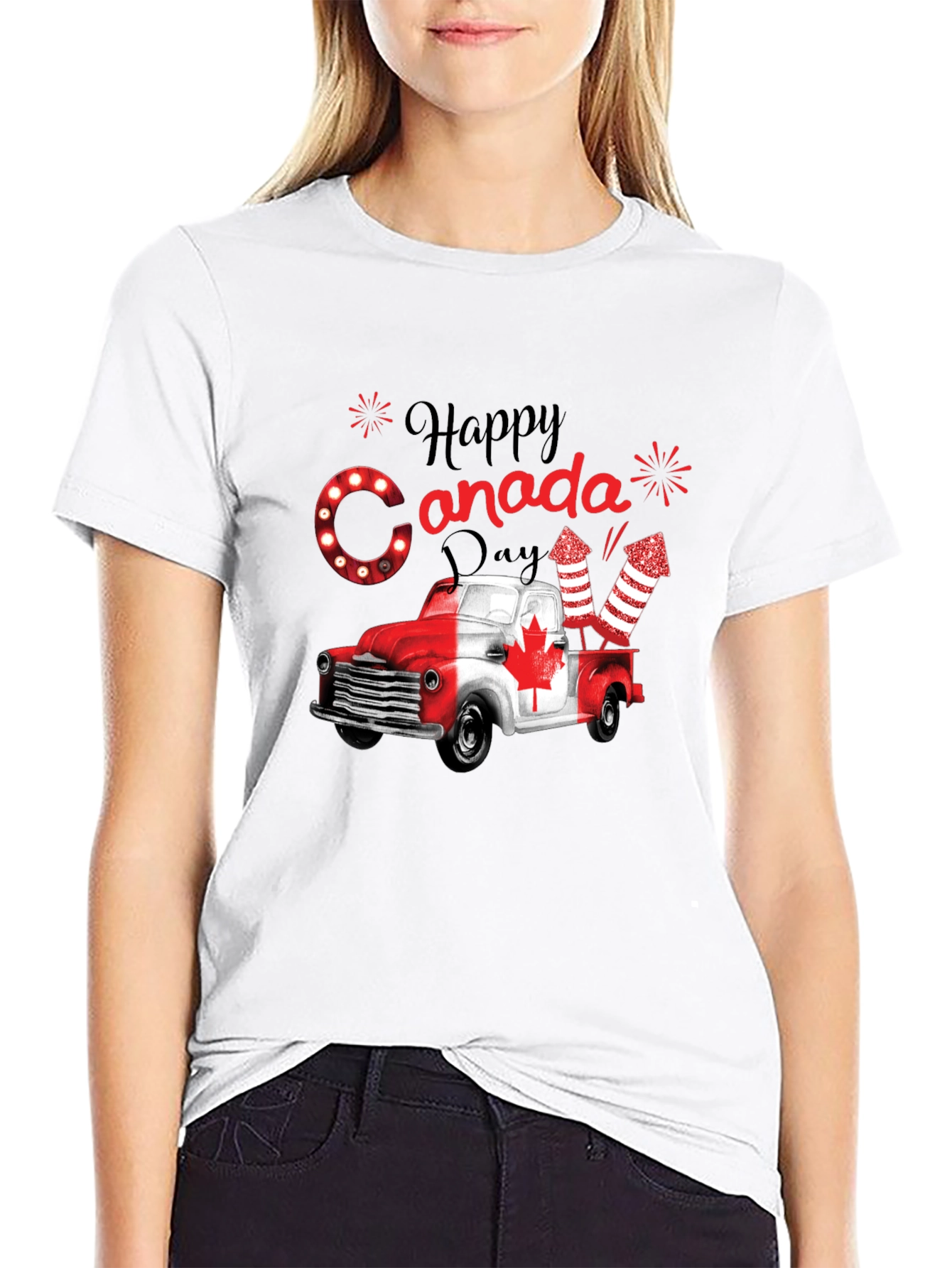 Happy Canada Day Truck Graphic T-Shirt
