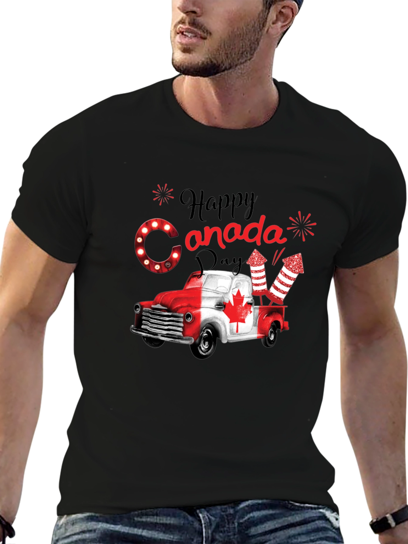 Happy Canada Day Truck Graphic T-Shirt