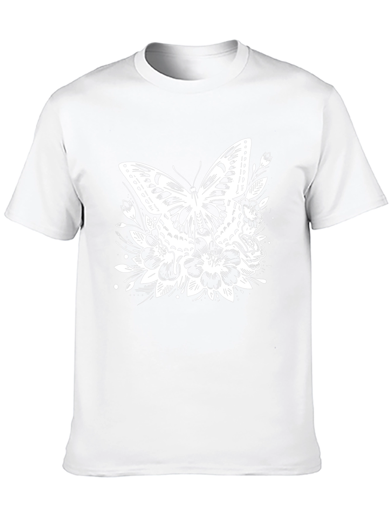 Butterfly Floral Graphic Tee - Black