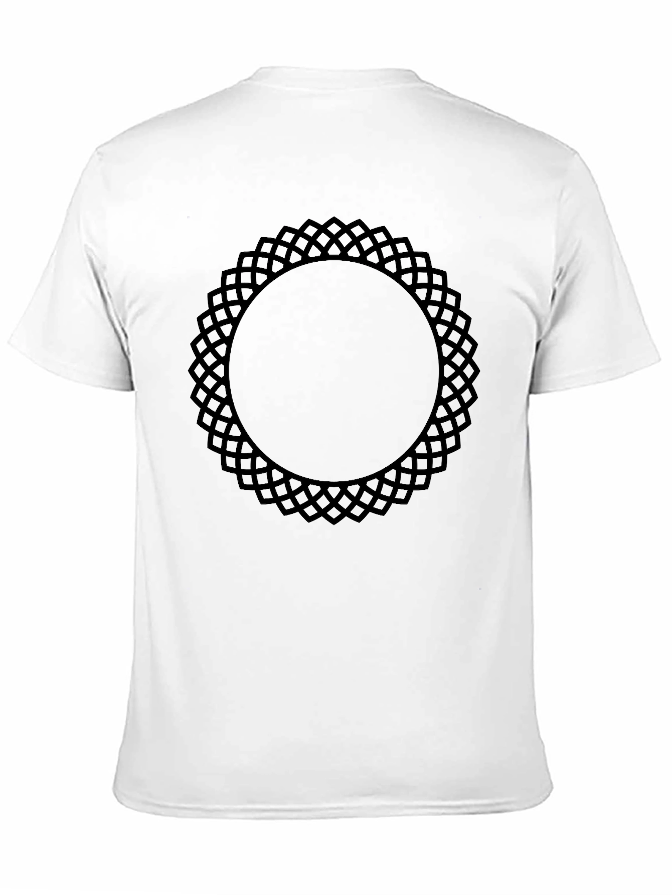 Black Tee with Geometric Circle Design