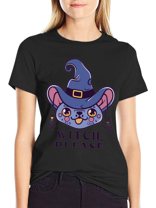 Witch Please Cat Graphic Tee - Halloween Shirt