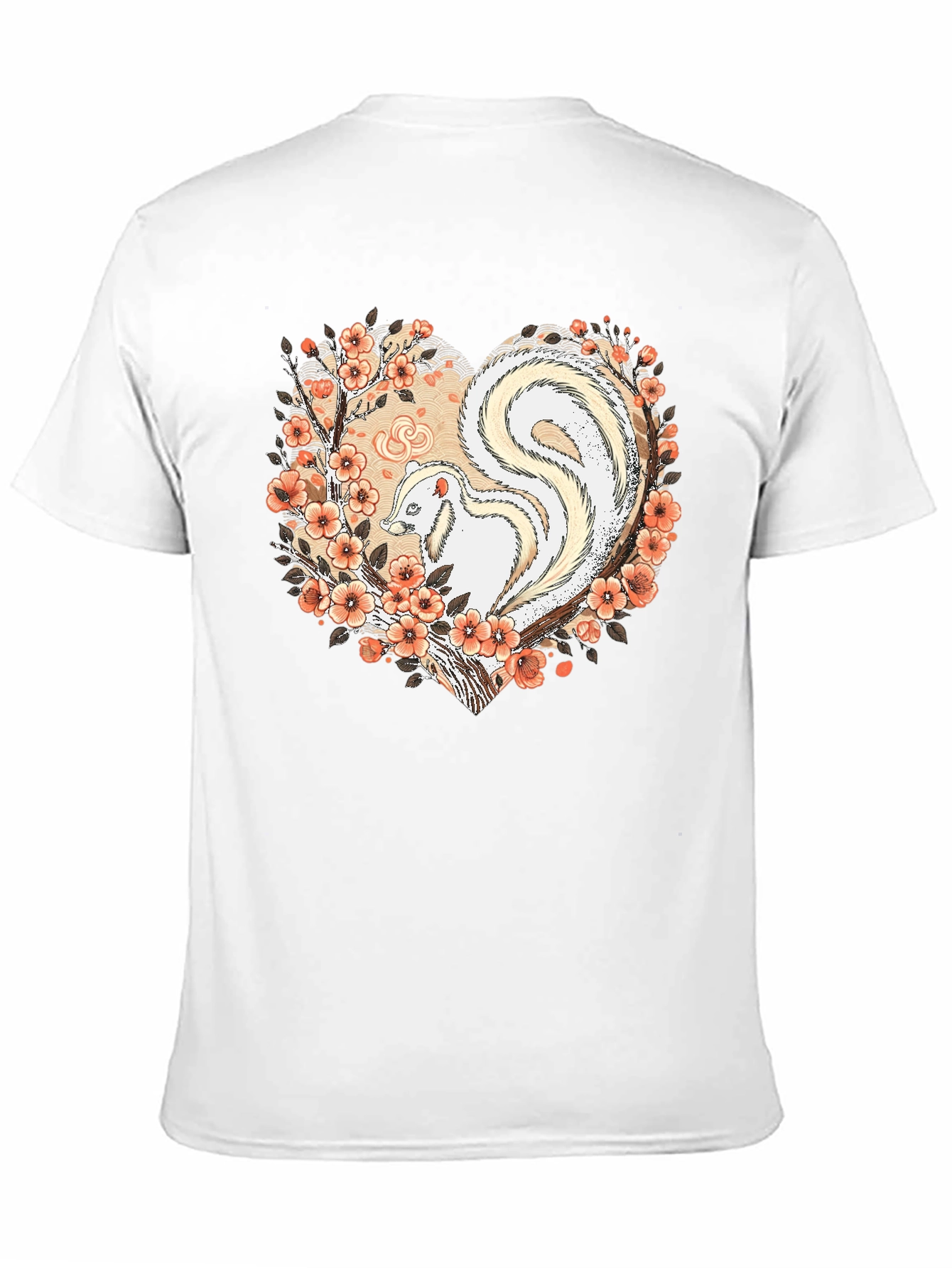 Albino Skunk Floral Heart Graphic Tee