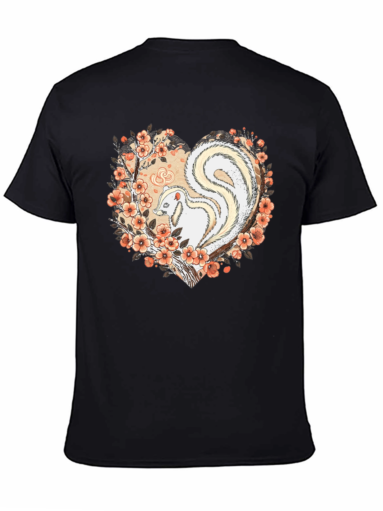 Albino Skunk Floral Heart Graphic Tee