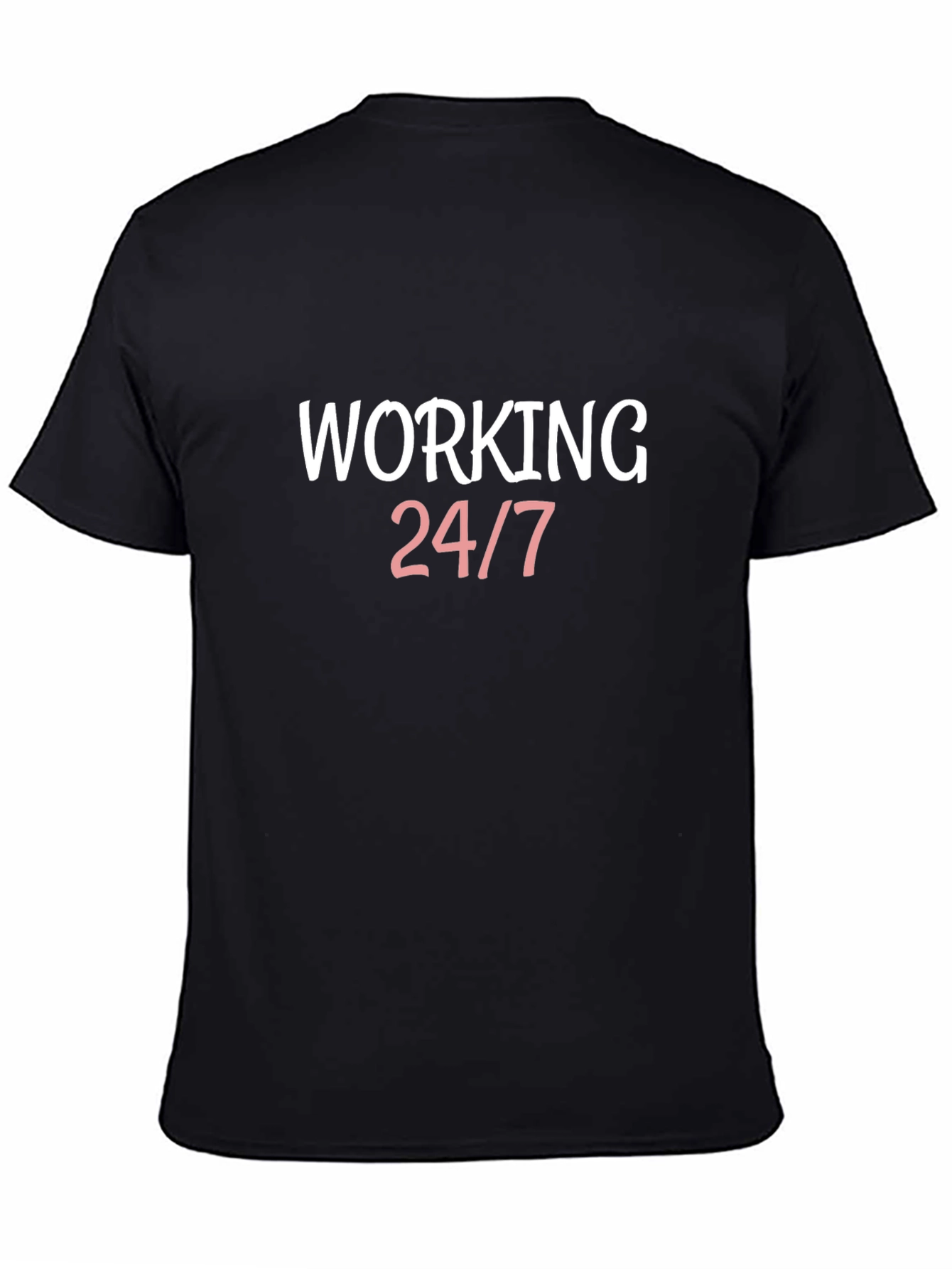 Working 24/7 Graphic Print Black T-Shirt