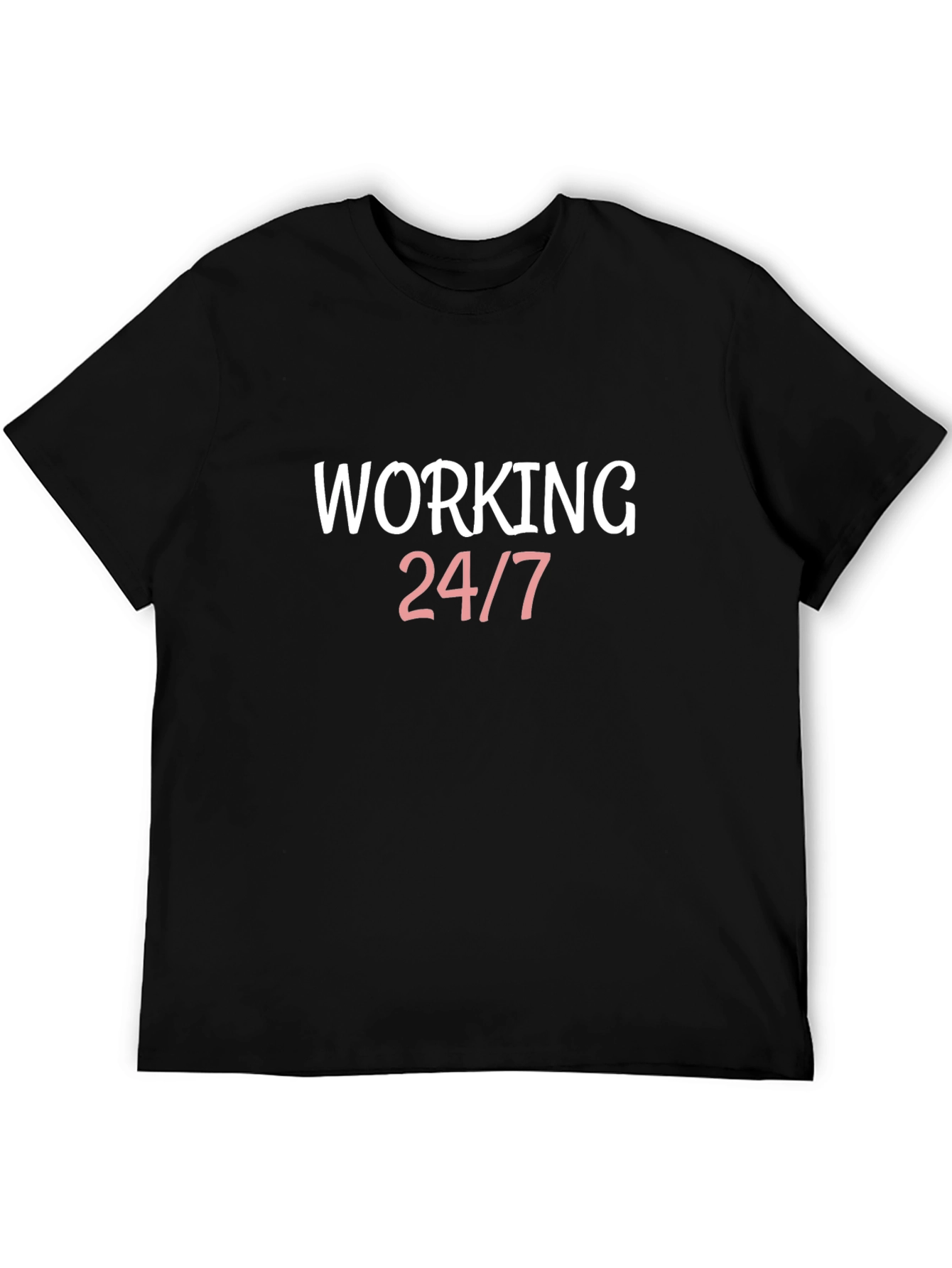 Working 24/7 Graphic Print Black T-Shirt