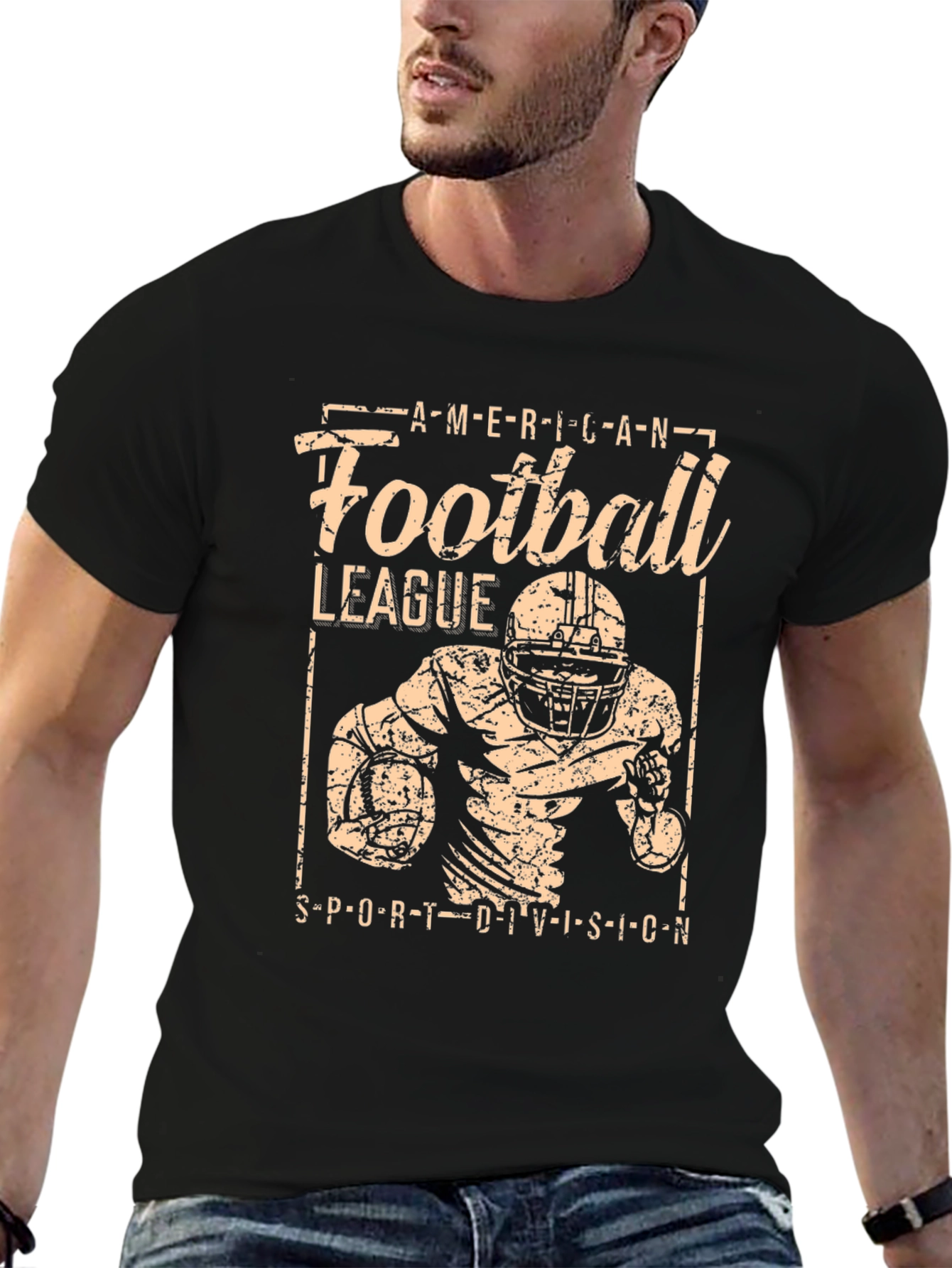 American Football League Black Graphic Tee