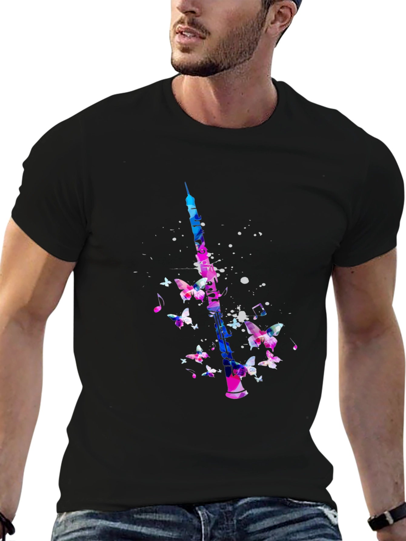 Butterfly Clarinet Black T-Shirt