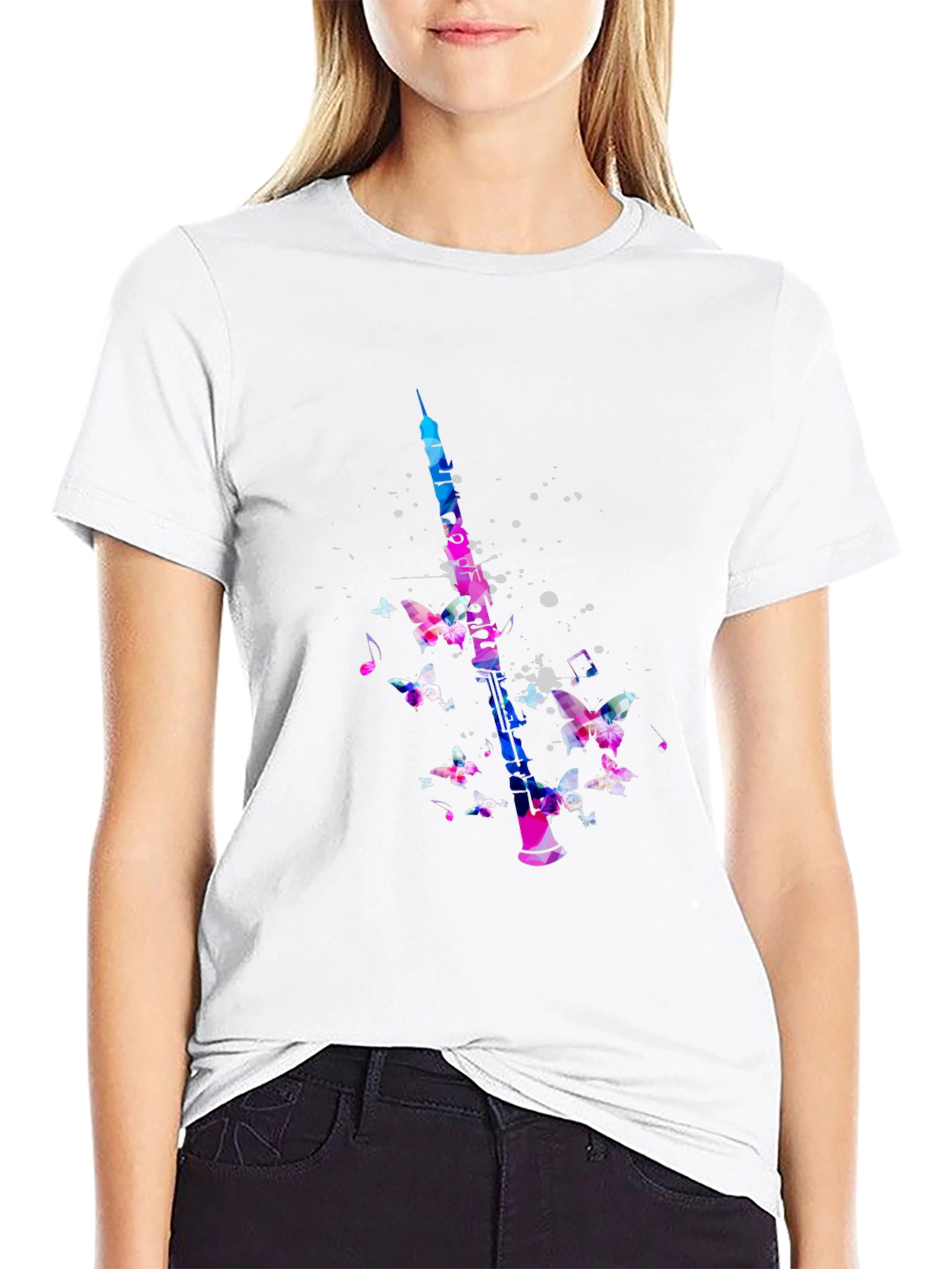 Butterfly Clarinet Black T-Shirt