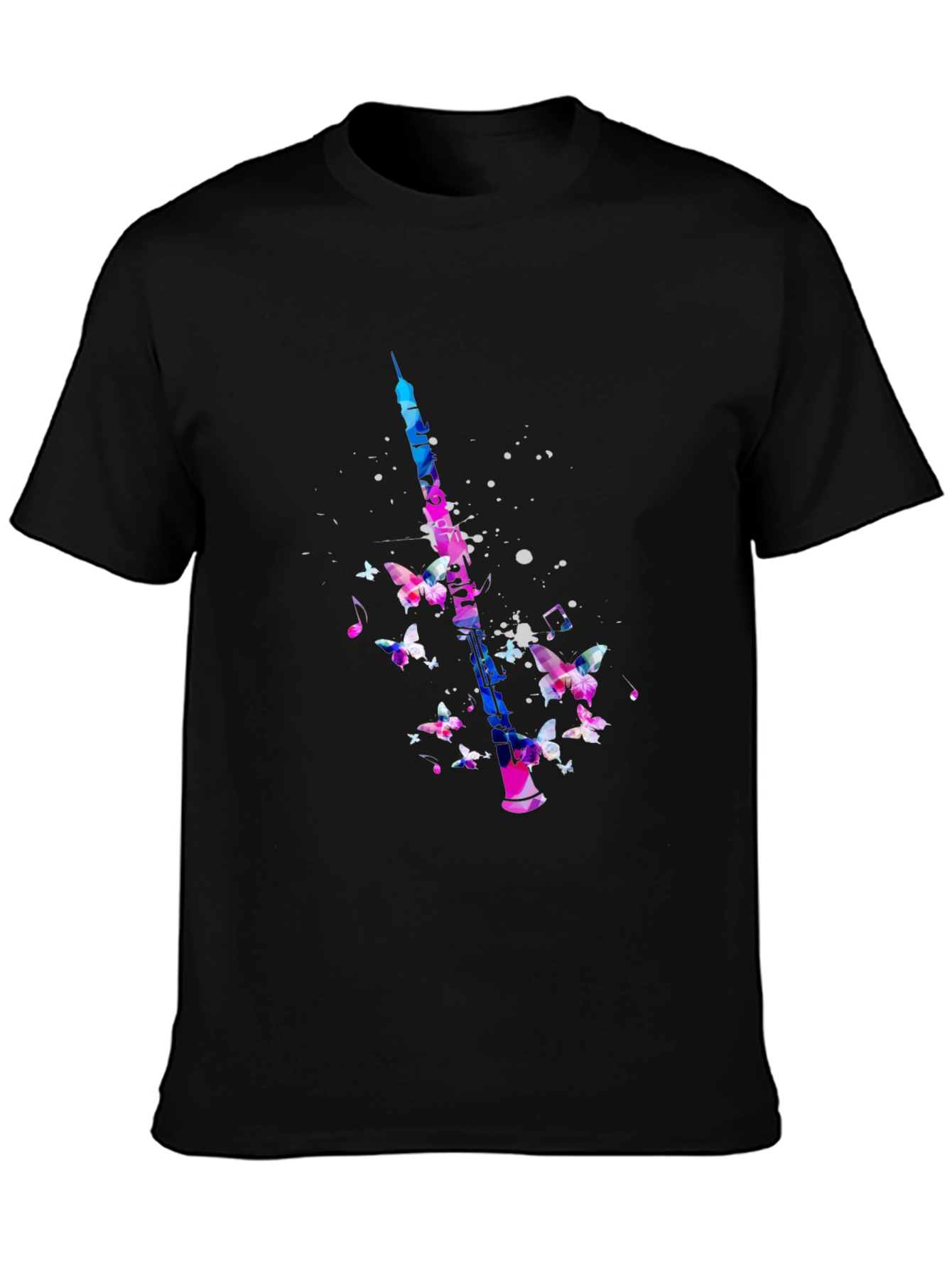 Butterfly Clarinet Black T-Shirt
