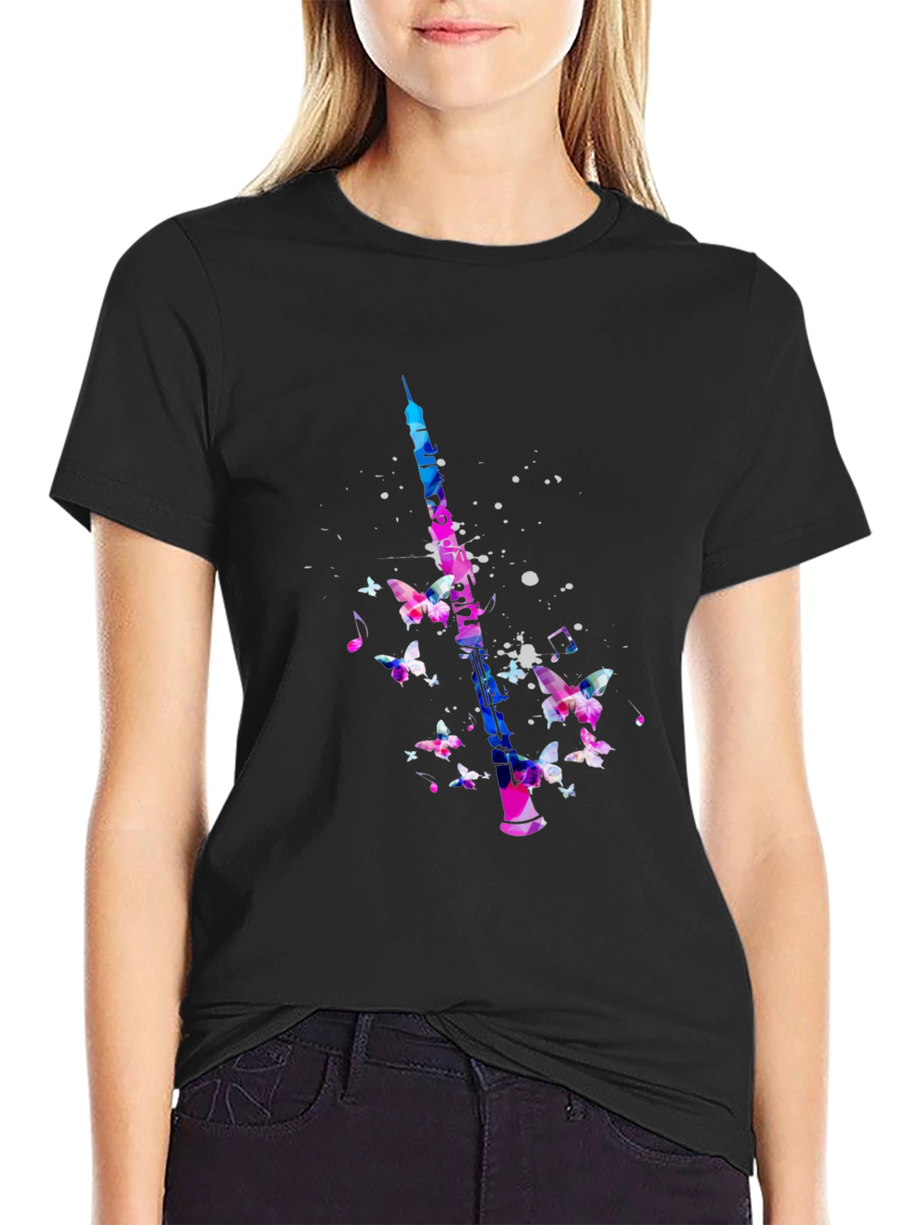 Butterfly Clarinet Black T-Shirt