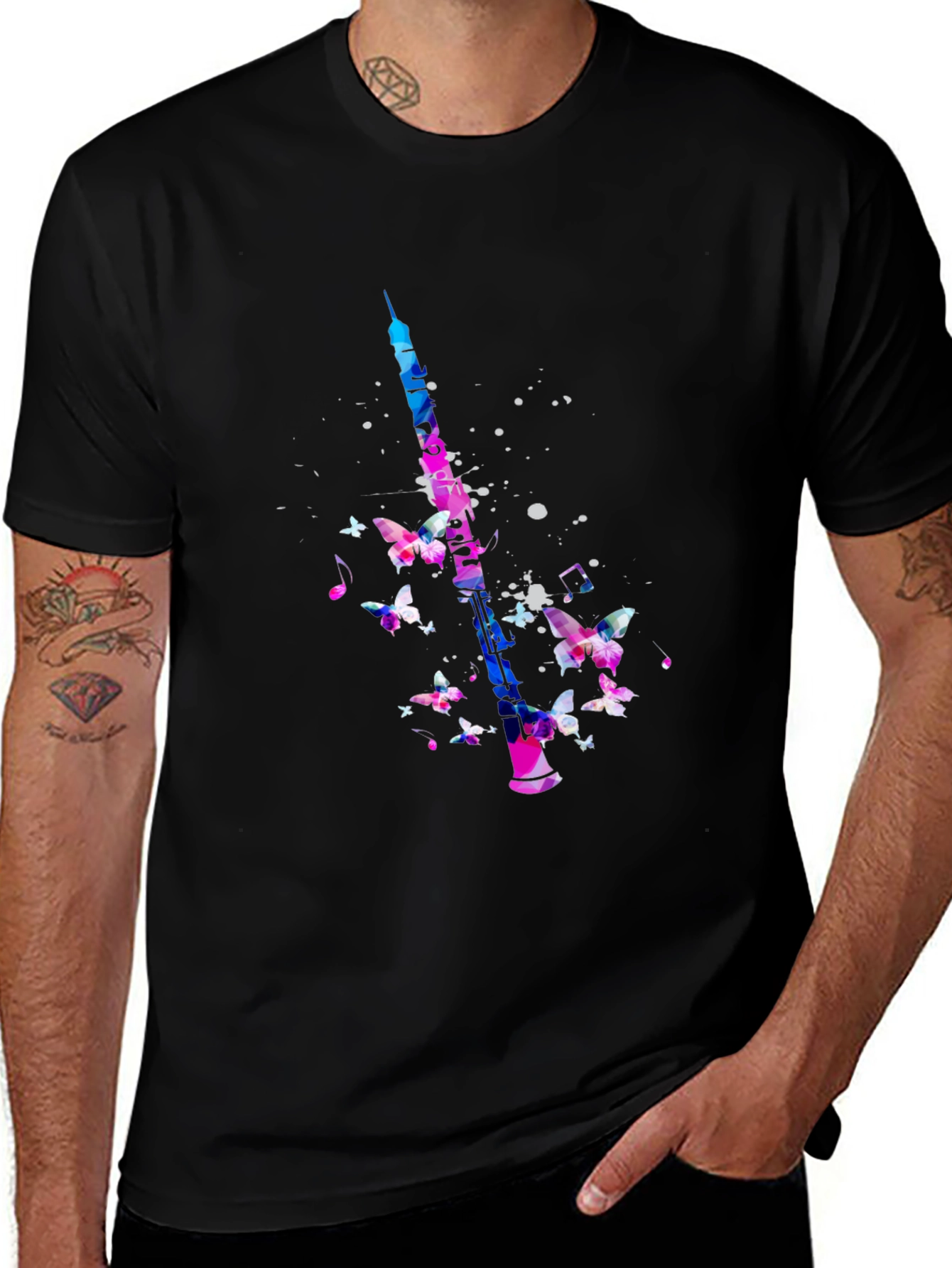 Butterfly Clarinet Black T-Shirt