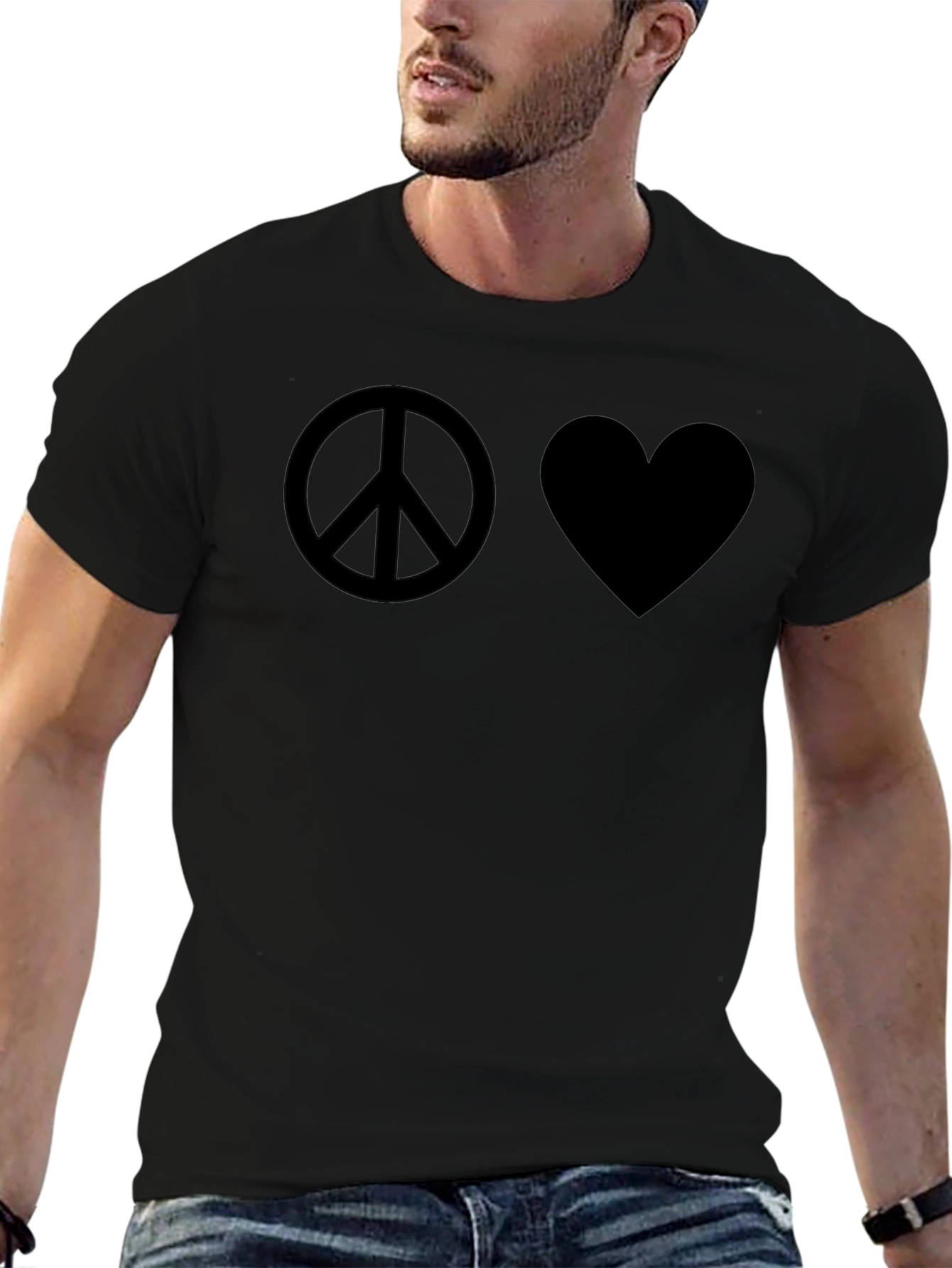 Peace & Love Black Graphic Tee