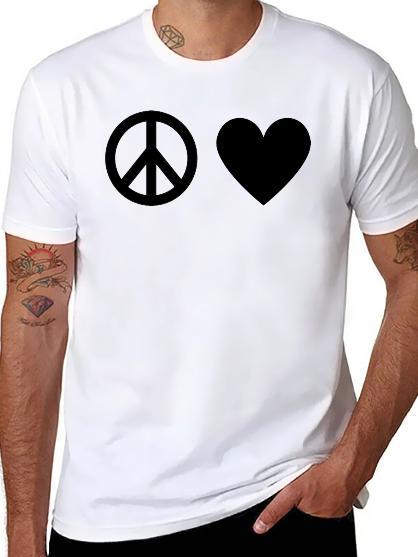 Peace & Love Black Graphic Tee