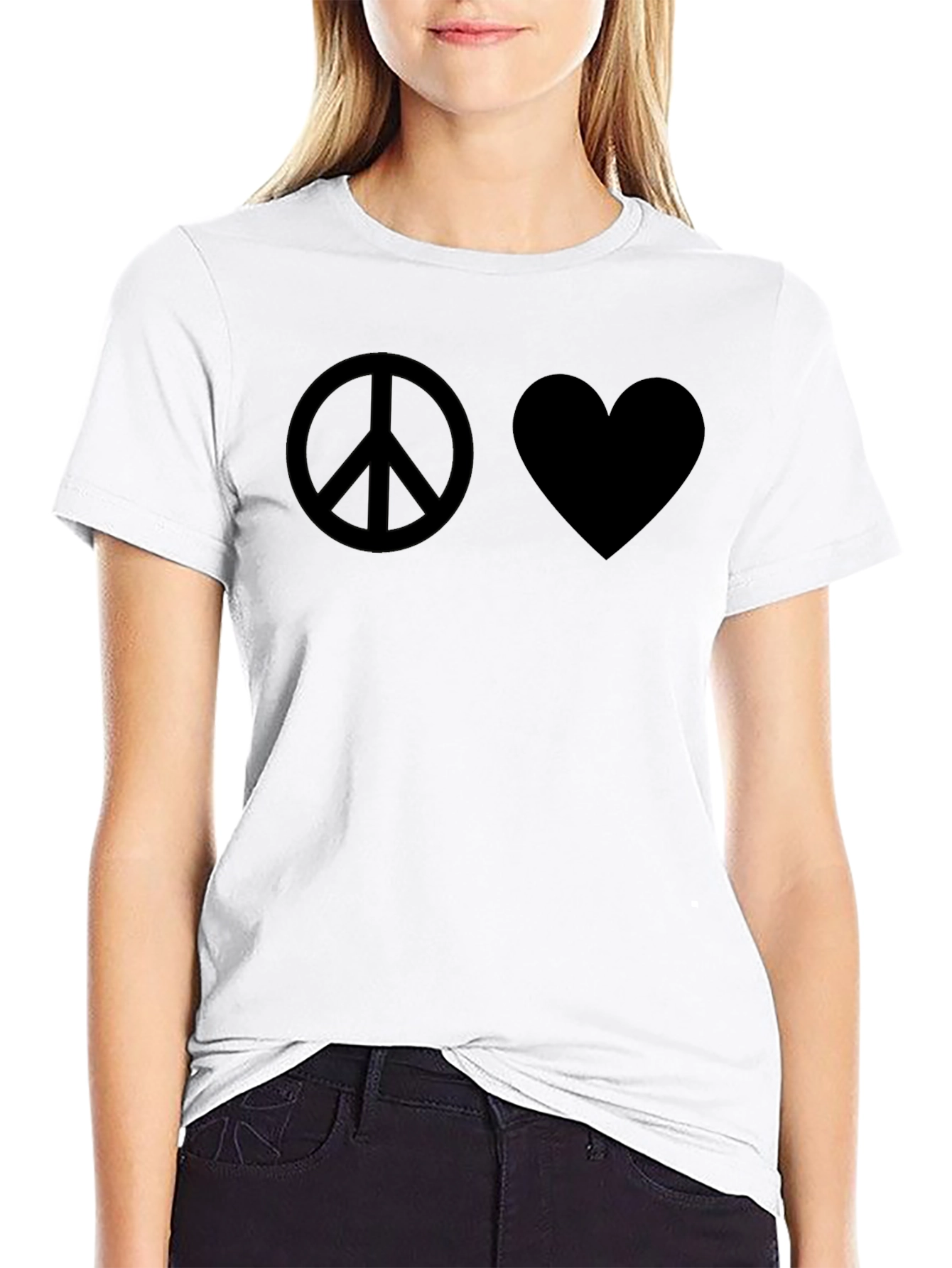 Peace & Love Black Graphic Tee