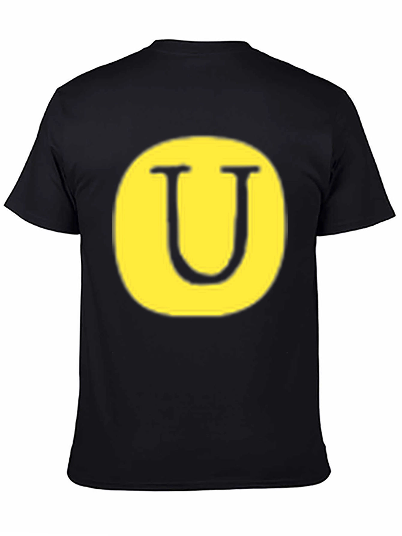 Letter U Graphic Tee - Black Cotton Blend
