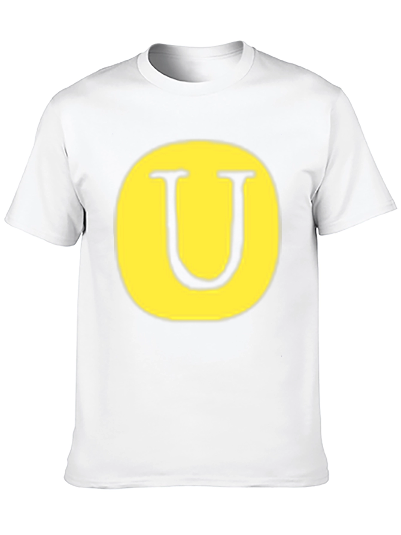 Letter U Graphic Tee - Black Cotton Blend