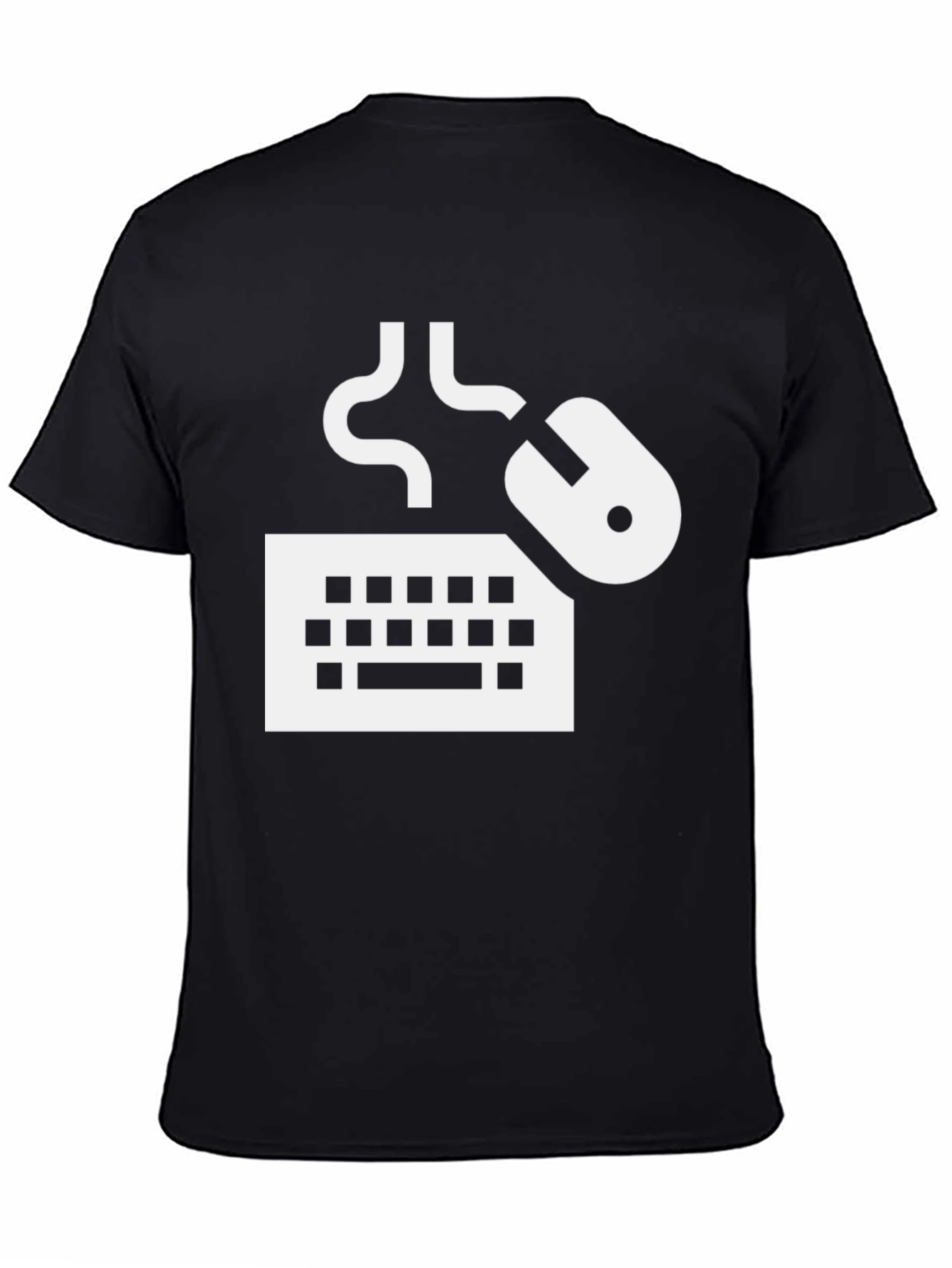 Keyboard Mouse Graphic Tee - Black Cotton T-Shirt