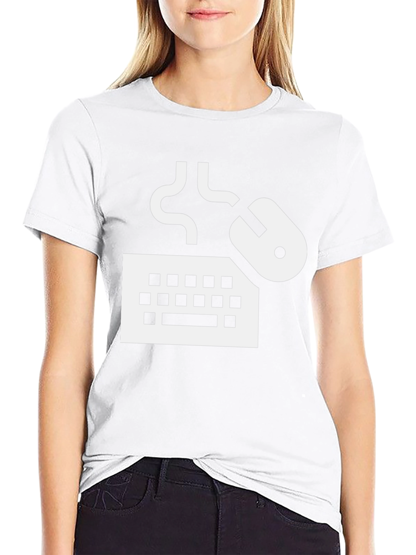 Keyboard Mouse Graphic Tee - Black Cotton T-Shirt