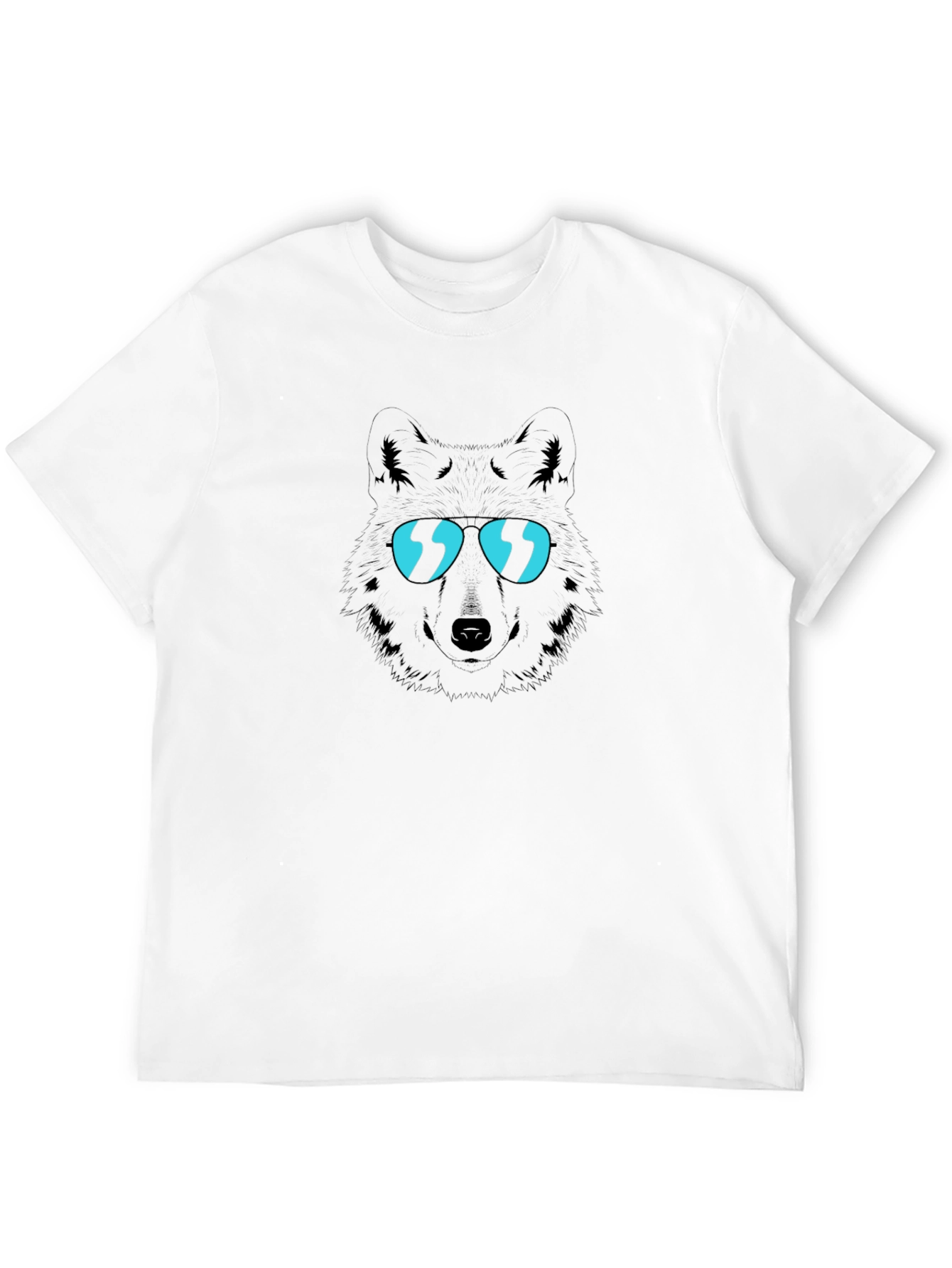 Cool Wolf Graphic Tee - Black Cotton T-Shirt