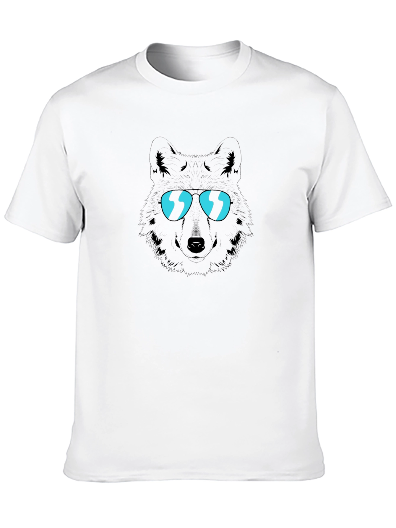 Cool Wolf Graphic Tee - Black Cotton T-Shirt
