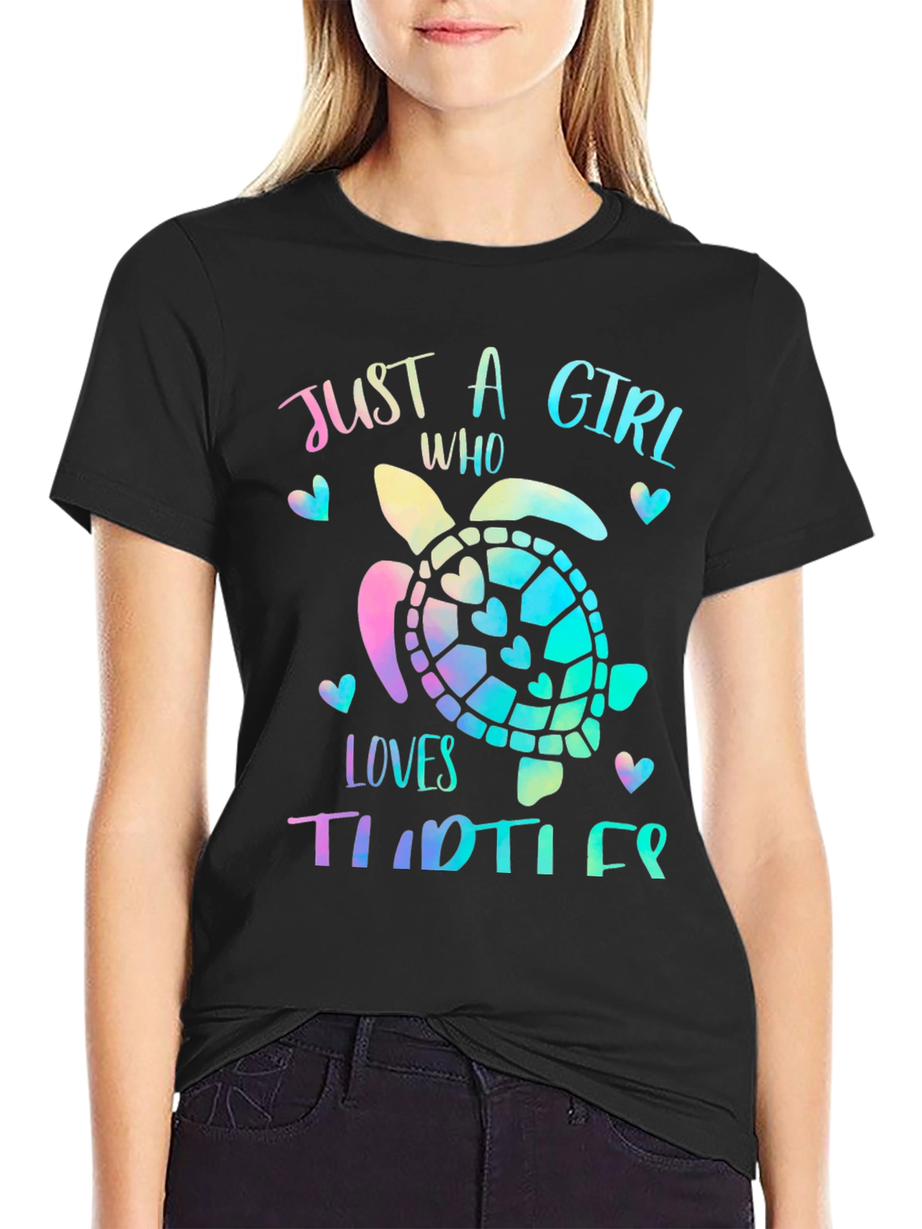 Girls Turtle Lover T-Shirt - Cute Sea Turtle Design