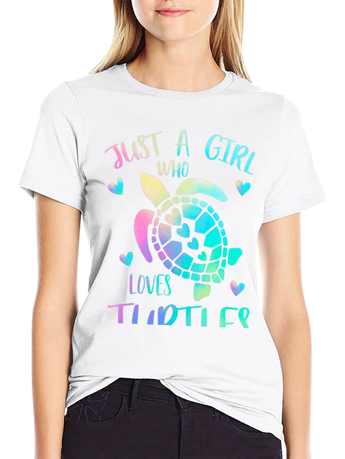 Girls Turtle Lover T-Shirt - Cute Sea Turtle Design