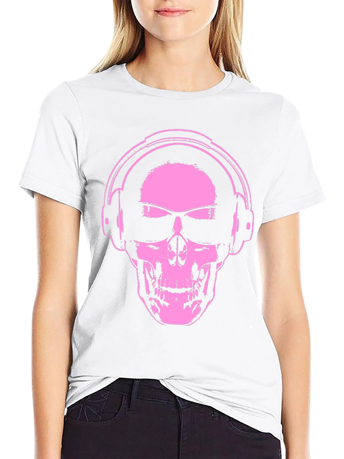 Skull With Headphones Graphic T-Shirt